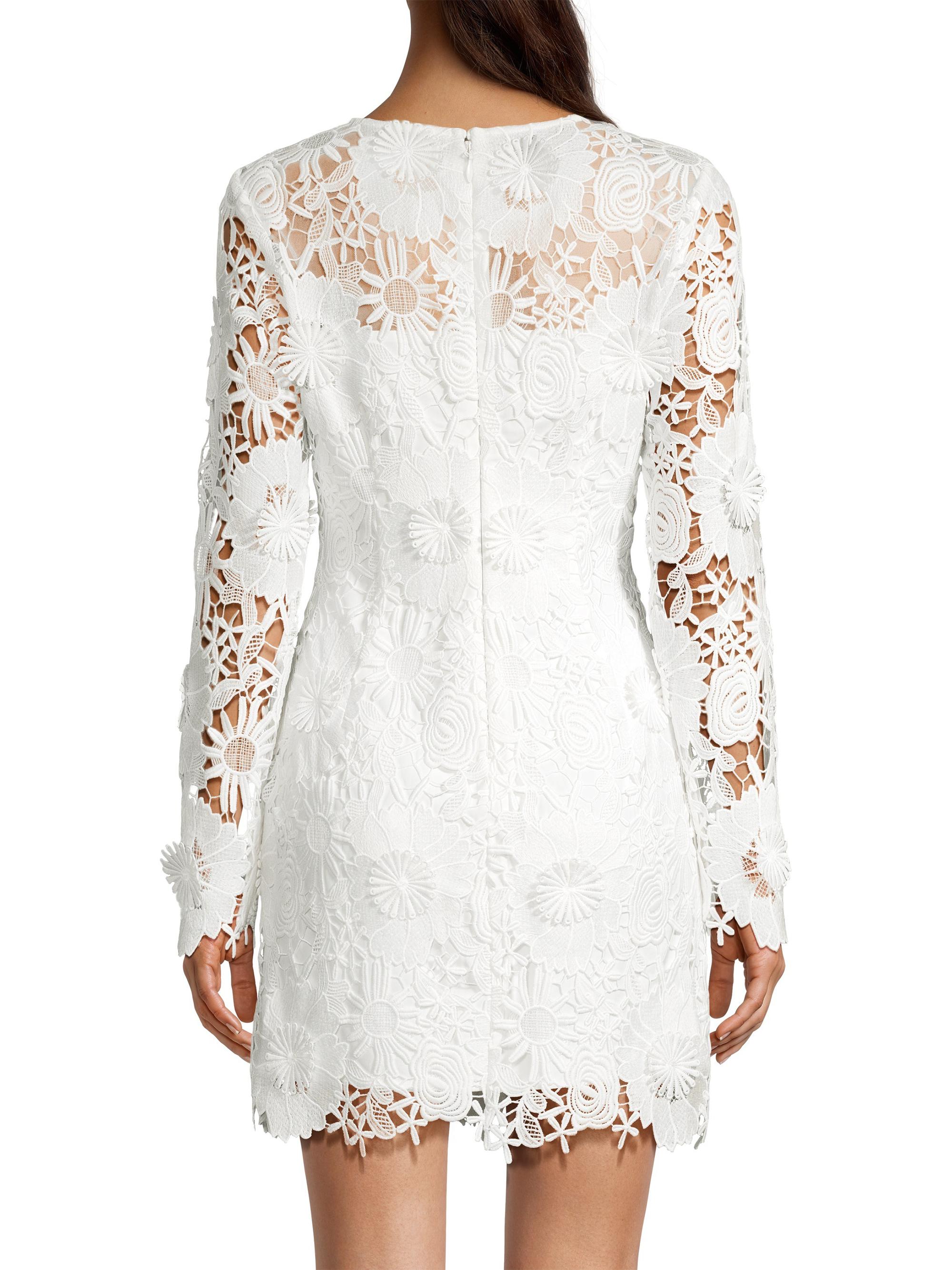 Milly Nessa 3D Lace Minidress | Saks Fifth Avenue