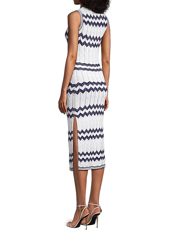 Shop Milly Knit Zigzag Midi-Dress | Saks Fifth Avenue Shop Milly Knit Zigzag Midi-Dress | Saks Fifth Avenue