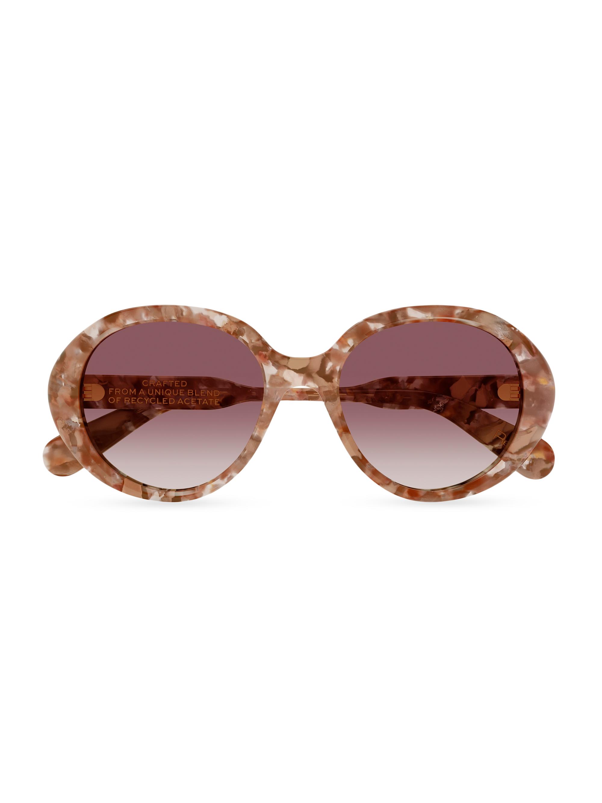 Chloé Women's Gayia 53MM Acetate Round Sunglasses - Pink Mauve Gradient