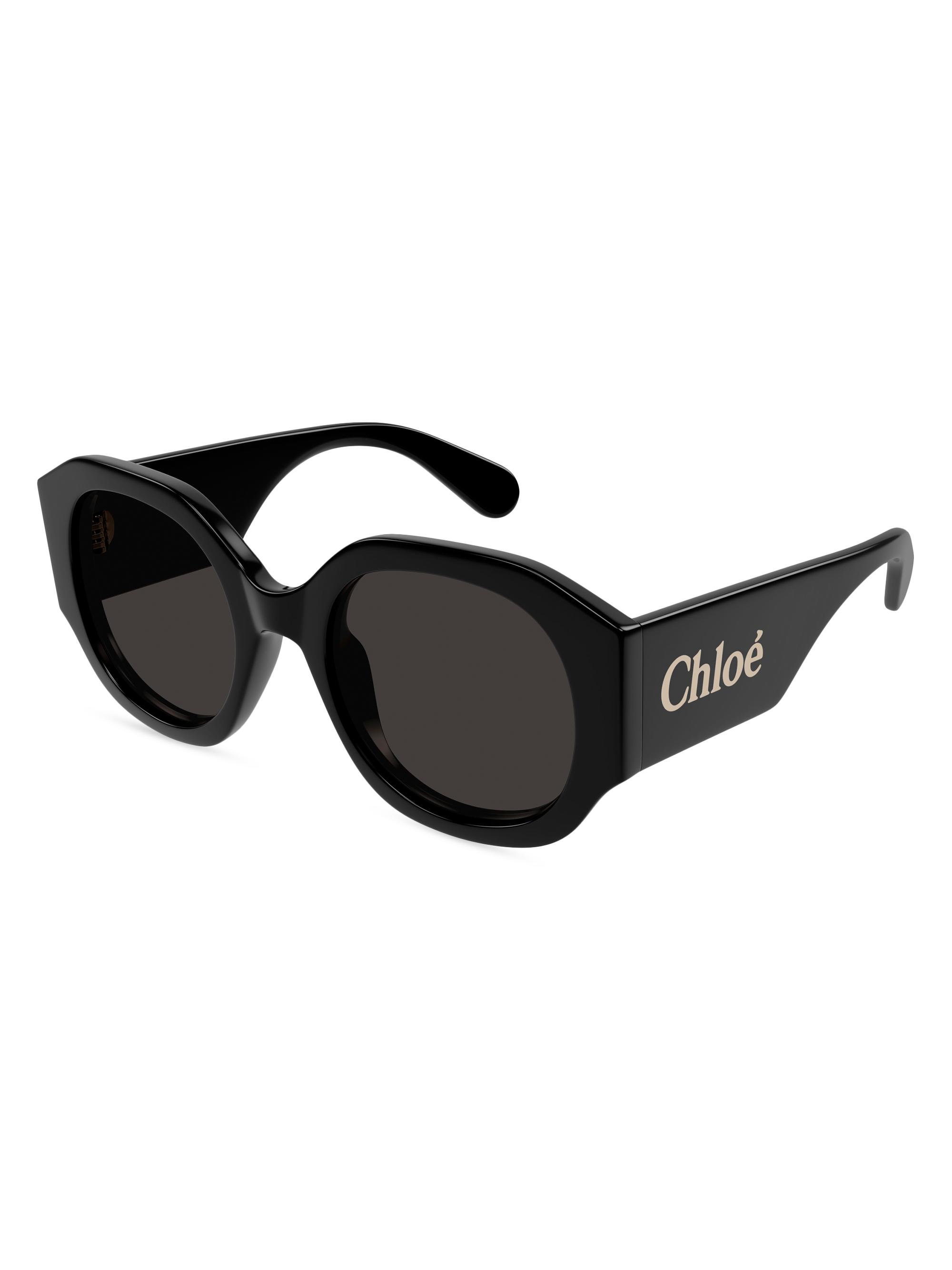 Chloé Women's Naomy 53MM Acetate Round Sunglasses - Black Grey
