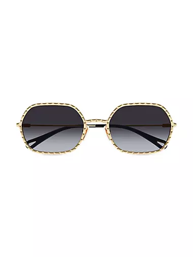 Paola 56MM Metal Oval Sunglasses