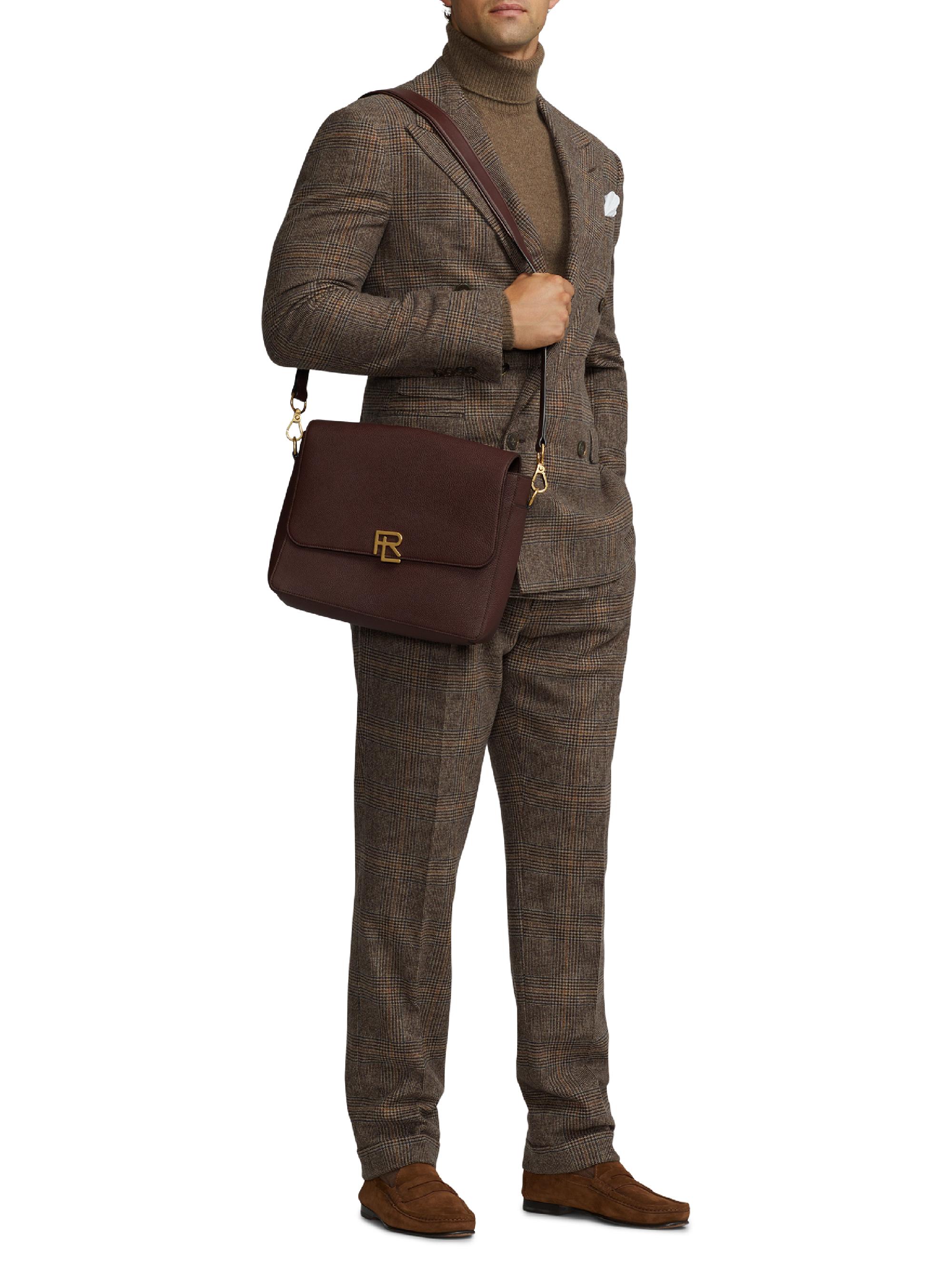 Ralph Lauren Purple Label Pebbled Leather Briefcase | Saks Fifth