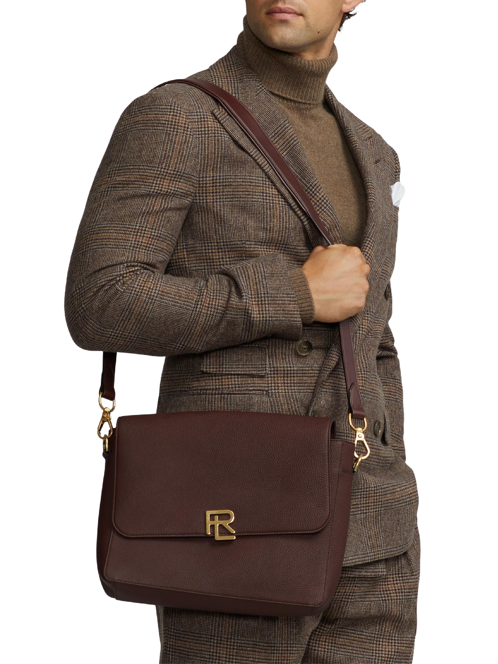 Ralph Lauren Purple Label Pebbled Leather Briefcase | Saks Fifth