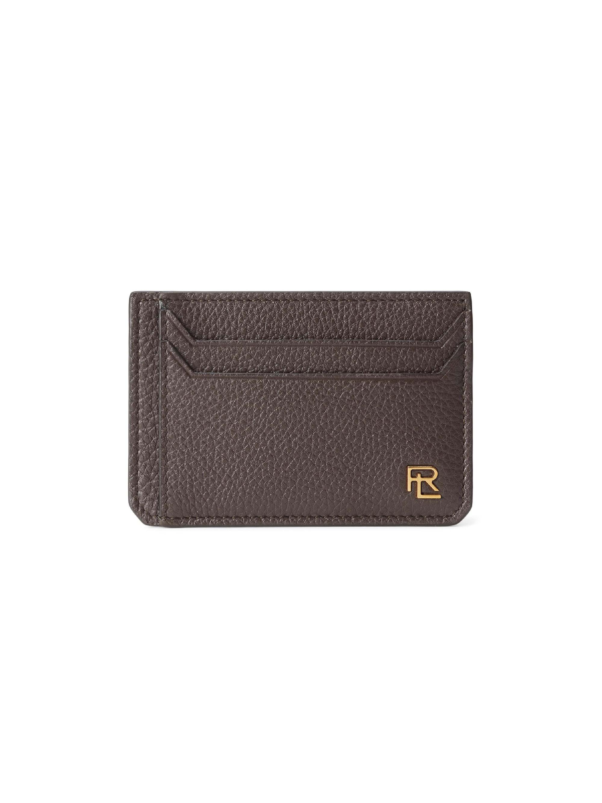 Ralph Lauren Purple Label Men's Pebbled Leather Money Clip - Dark Brown