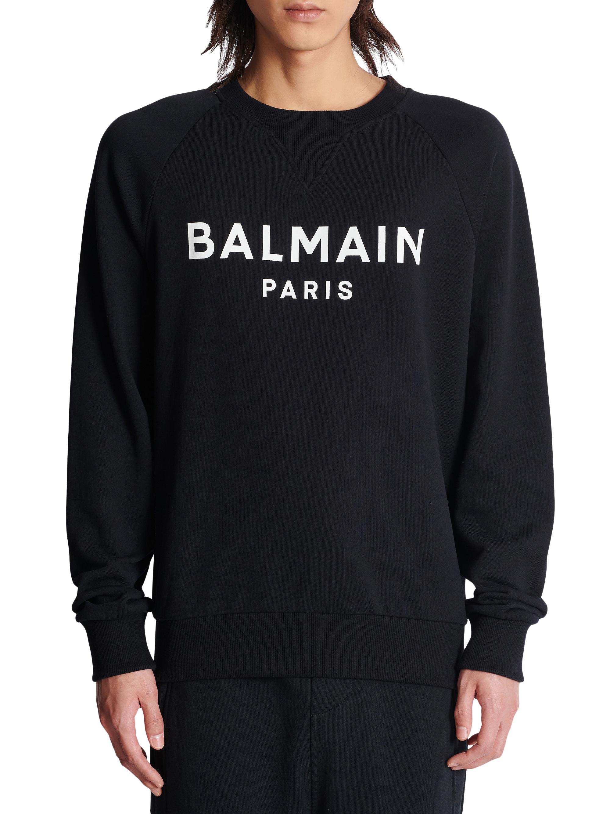 Balmain Logo Cotton Crewneck Sweatshirt | Saks Fifth Avenue