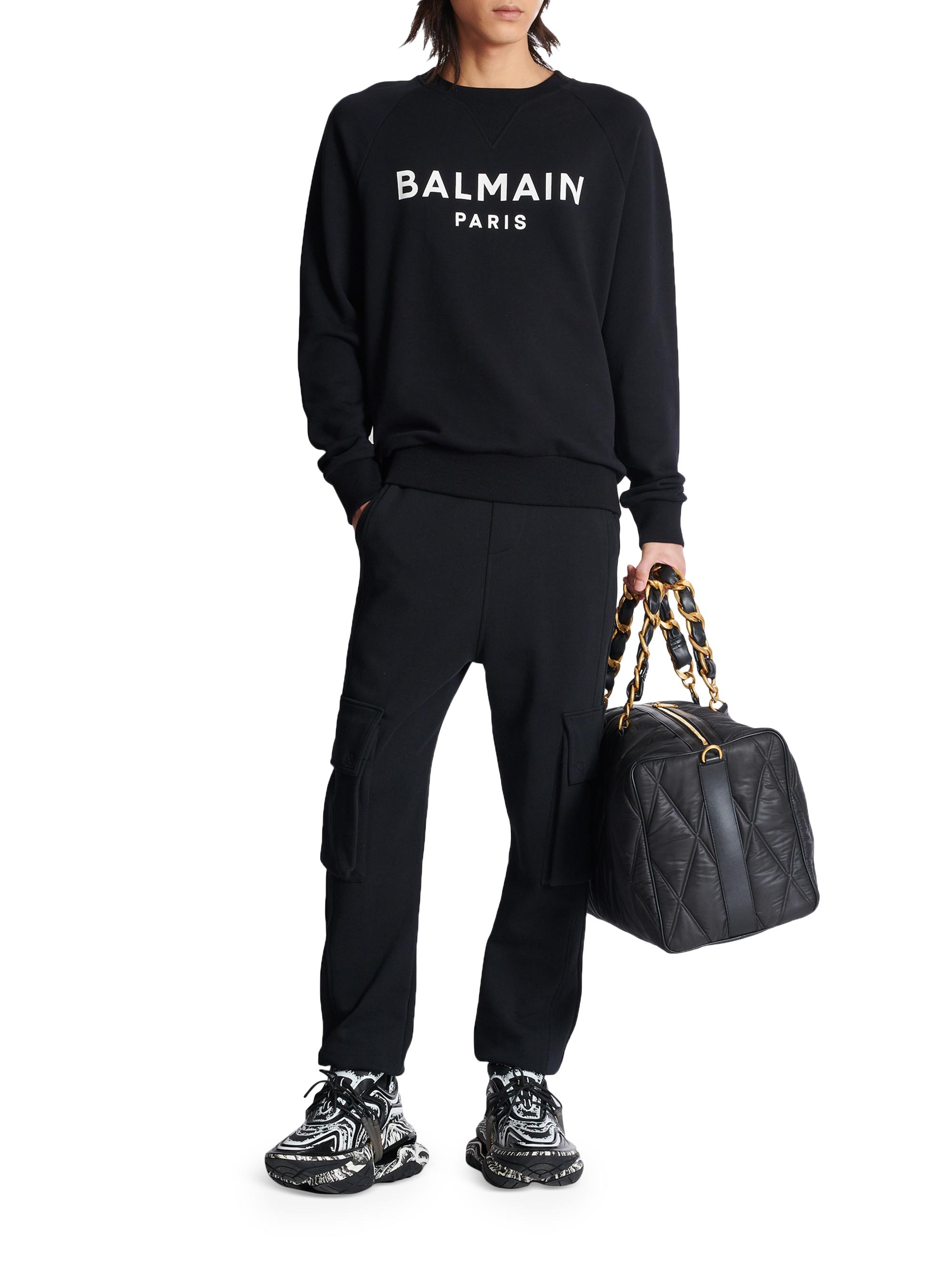 Balmain Logo Cotton Crewneck Sweatshirt | Saks Fifth Avenue