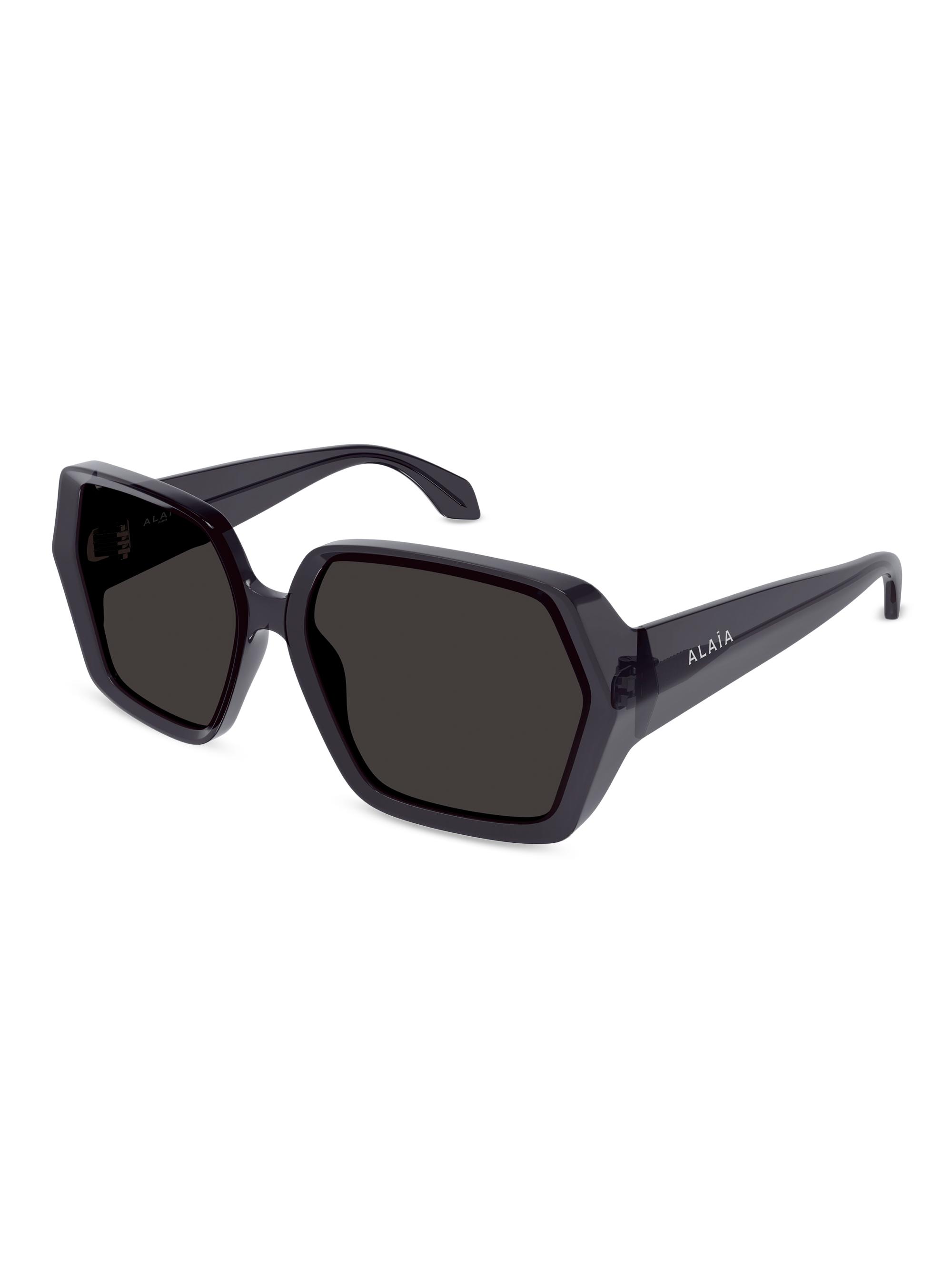 Alaïa Women's Lettering Logo 60MM Geometric Sunglasses - Black Grey