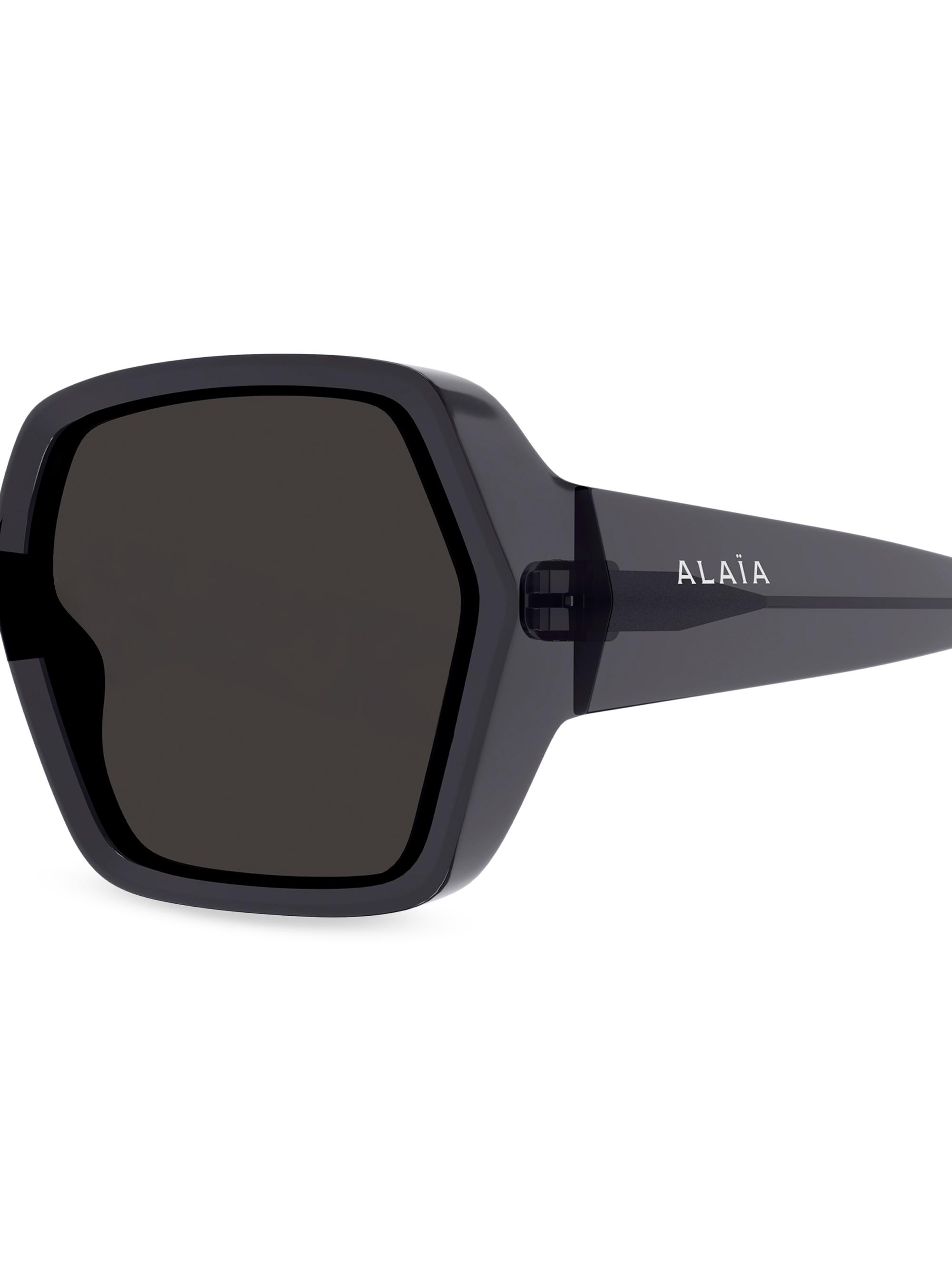 Alaïa Lettering Logo 60MM Geometric Sunglasses | Saks Fifth Avenue