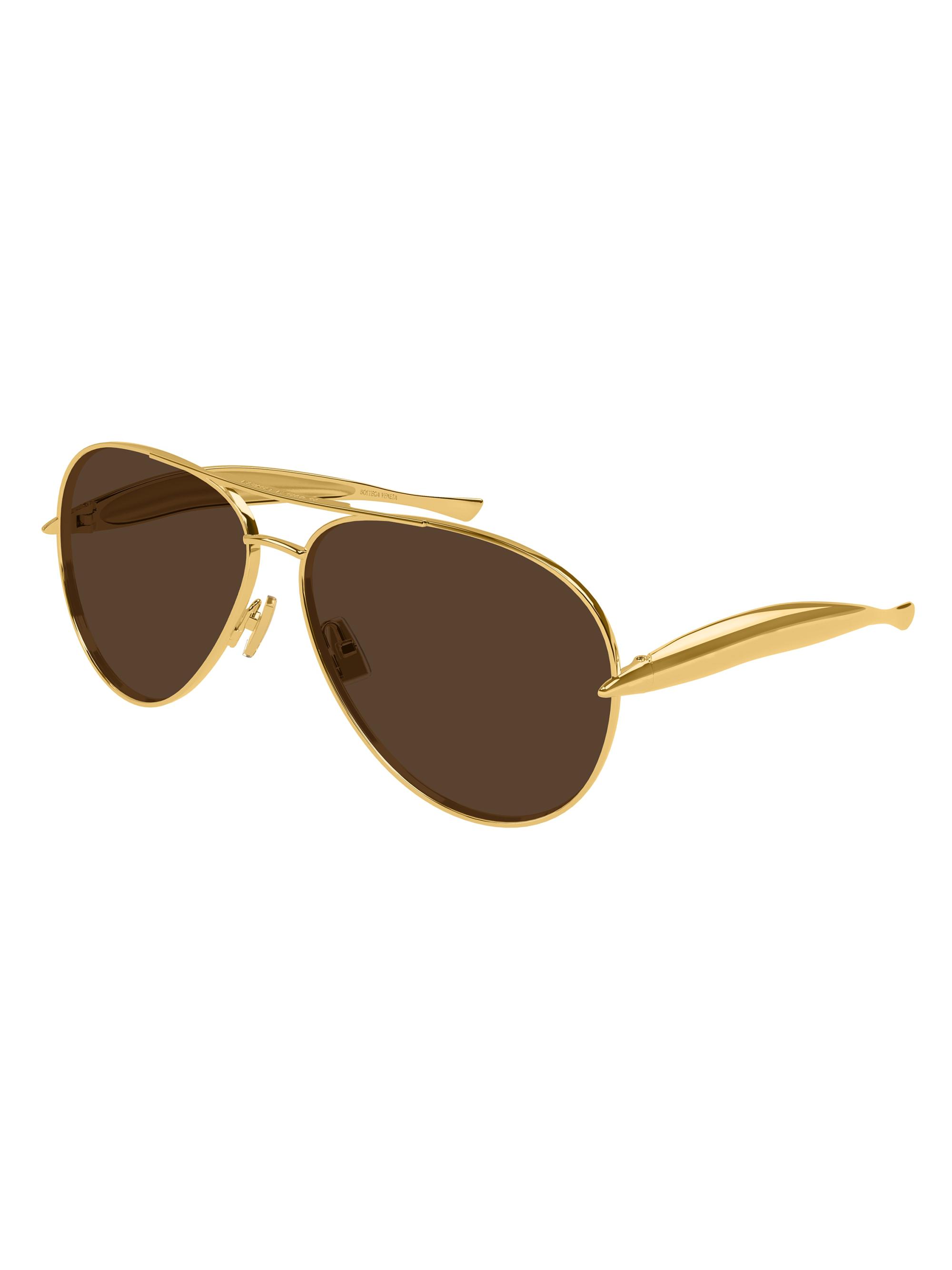 Bottega Veneta Women's Sardine 64MM Pilot Sunglasses - Gold Brown | Thumbnail 5