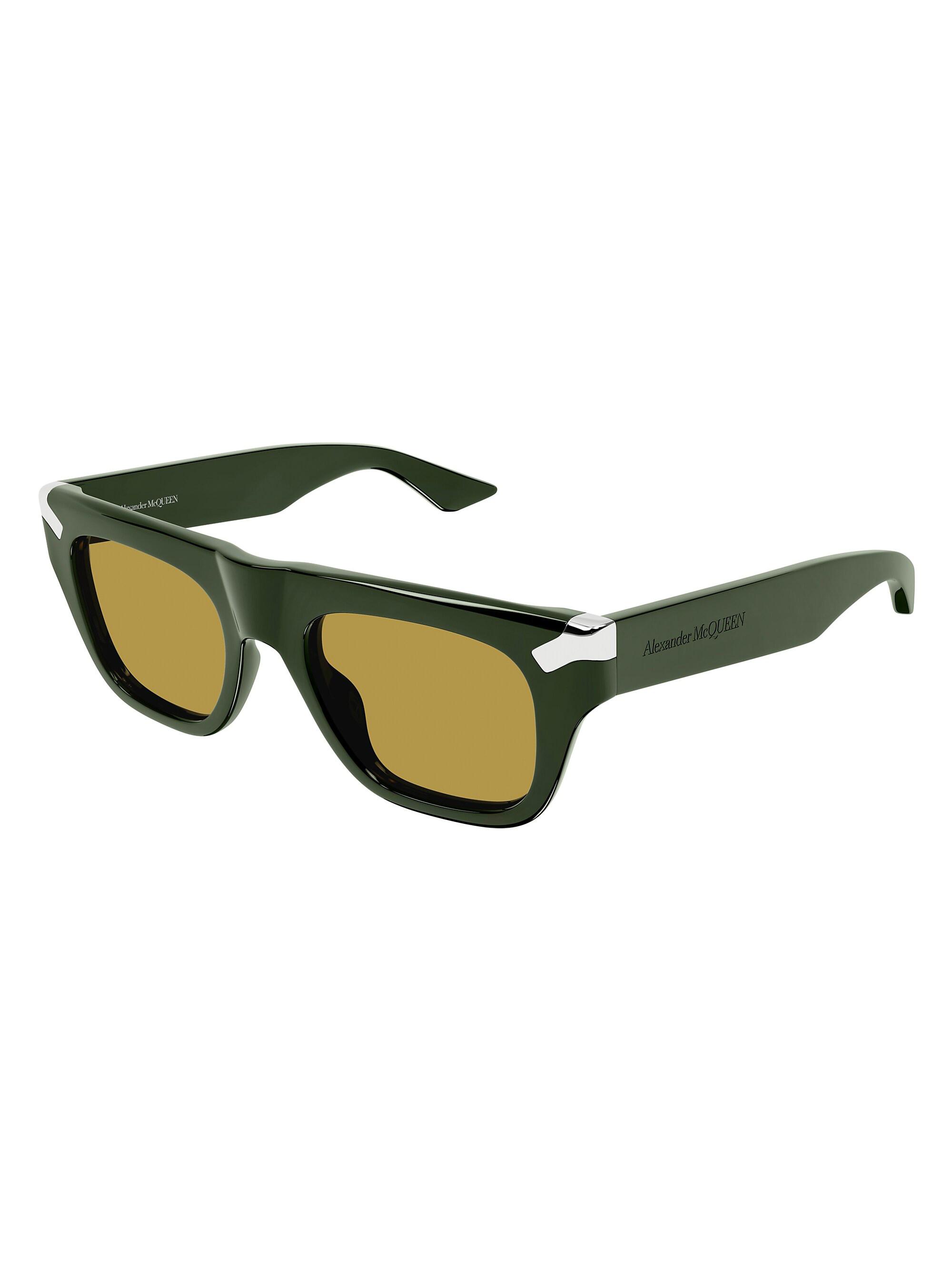 McQueen Men's Punk Rivet 51MM Square Sunglasses - Olive Yellow