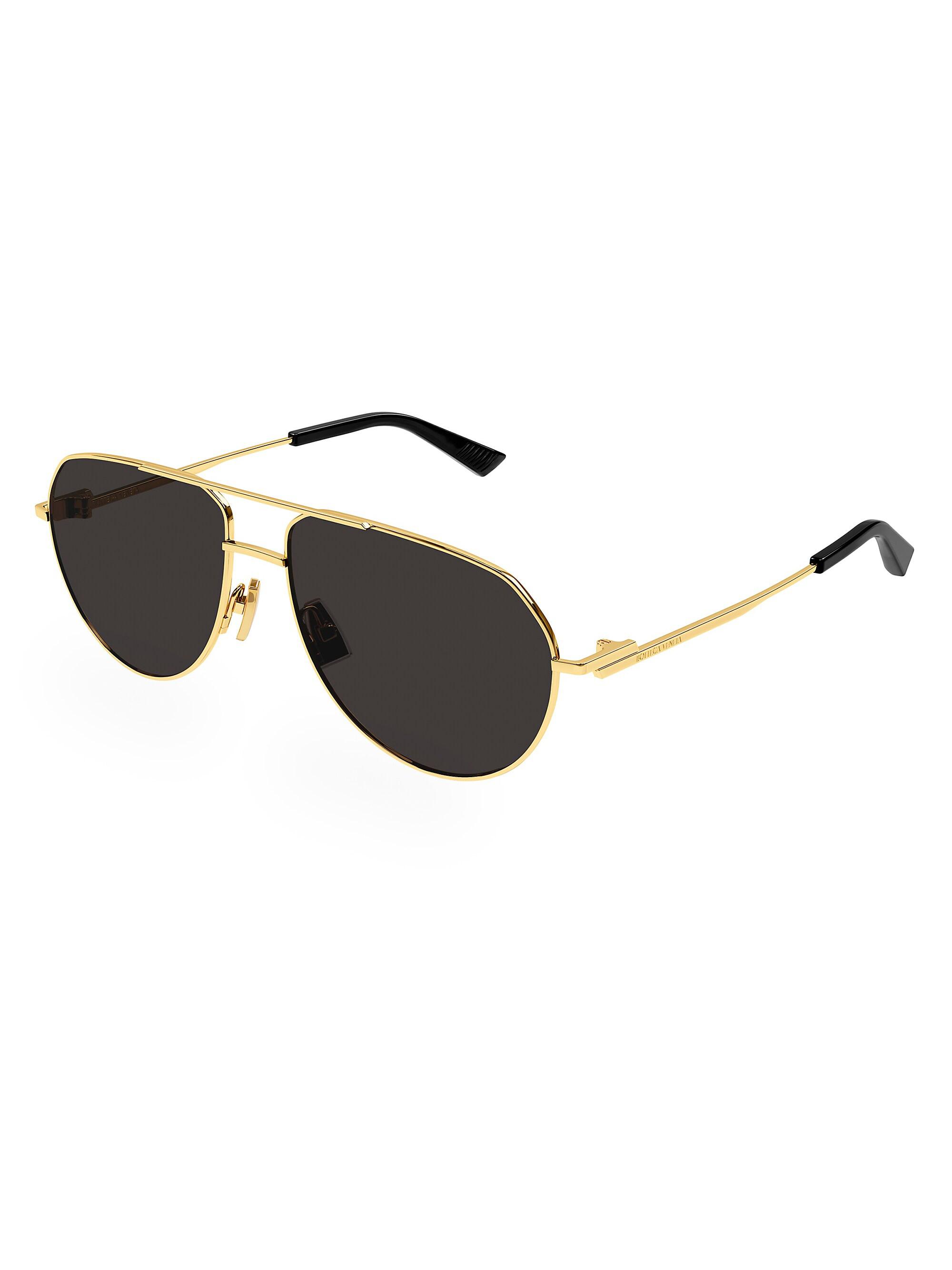 Bottega Veneta Intrecciato BV1303S 56MM Aviator Sunglasses