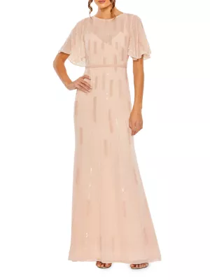 Mac Duggal Women's Beaded & Sequined Gown - Rose
