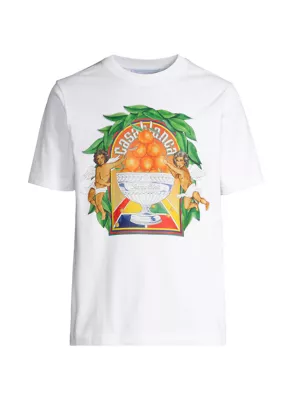 Shop Casablanca Triumphal Orange Cotton T-Shirt | Saks Fifth Avenue