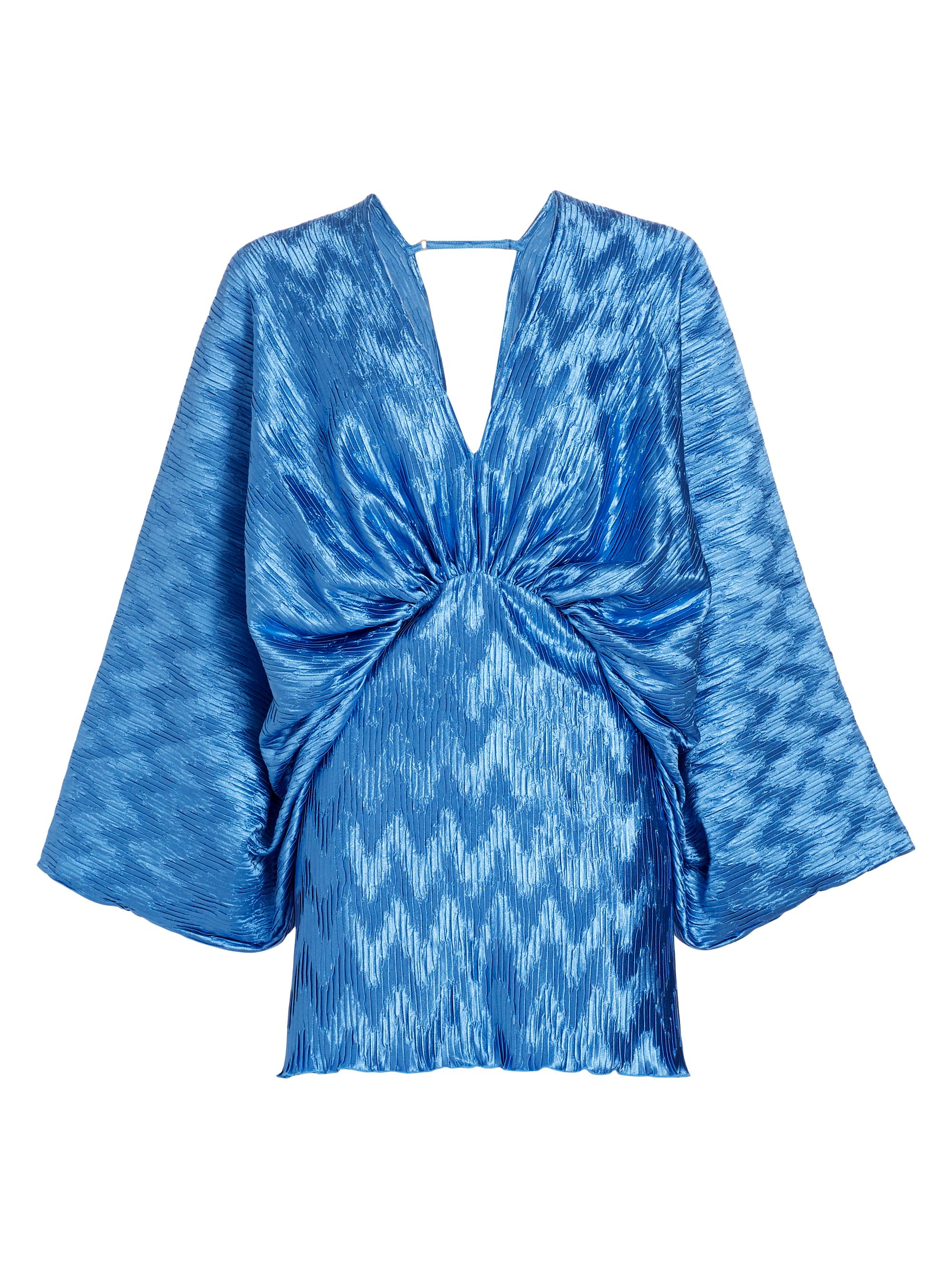 L'Idée Women's Les Éléments Riviera Chevron Pleated Satin Minidress - Mediterranean Blue