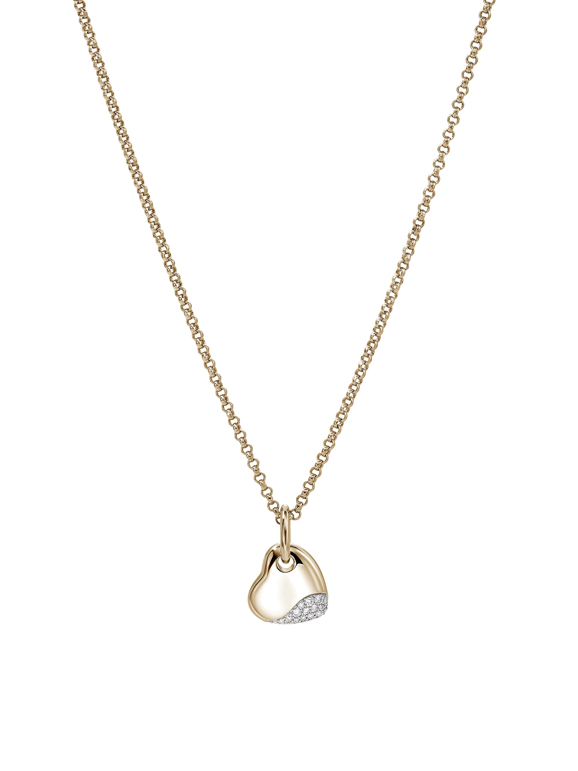 John Hardy Women's Pebble 14K Yellow Gold & 0.15 TCW Diamond Heart Pendant Necklace - Gold