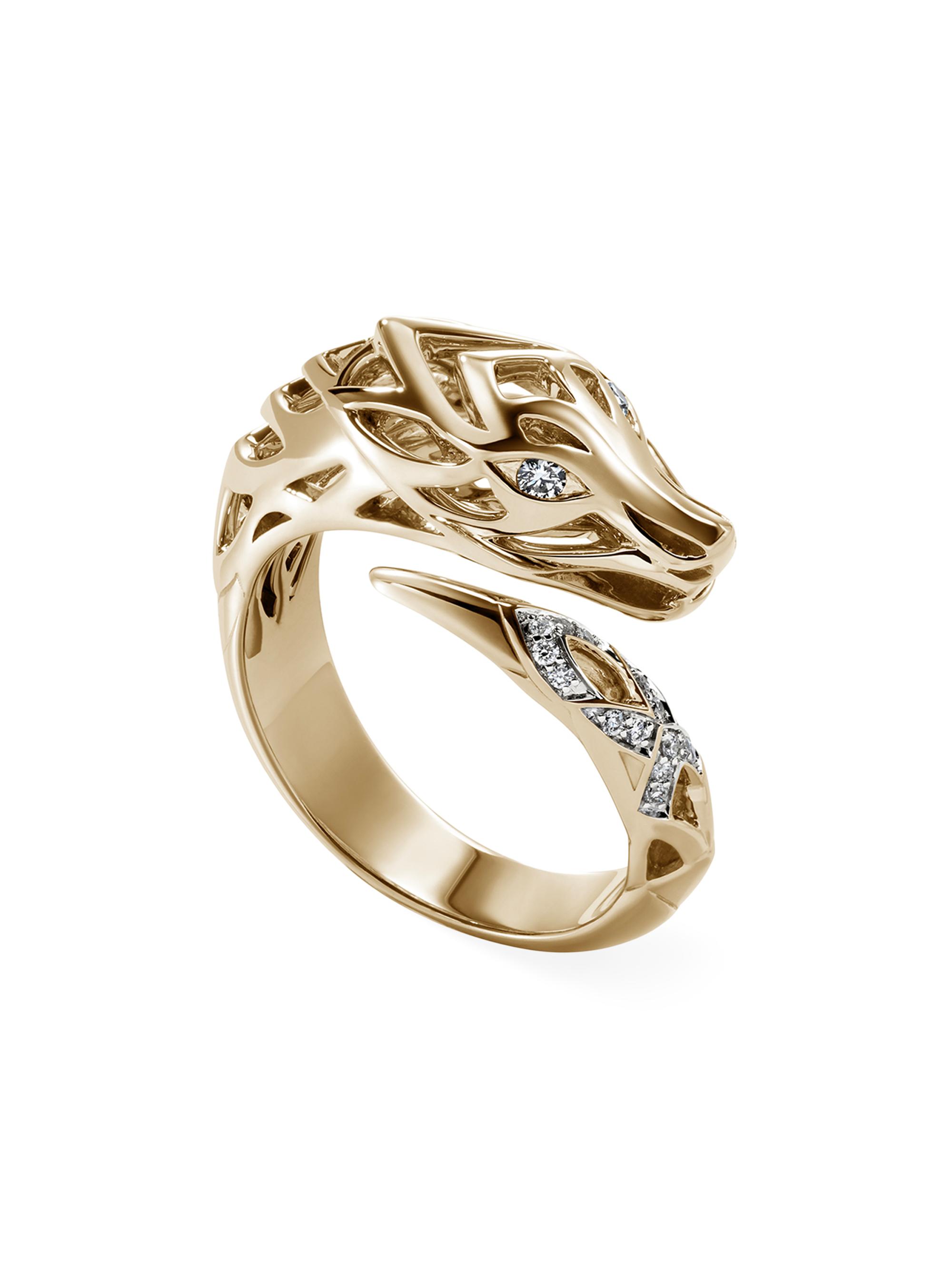 John Hardy Women's Naga 14K Yellow Gold & 0.10 TCW Diamond Ring - Gold