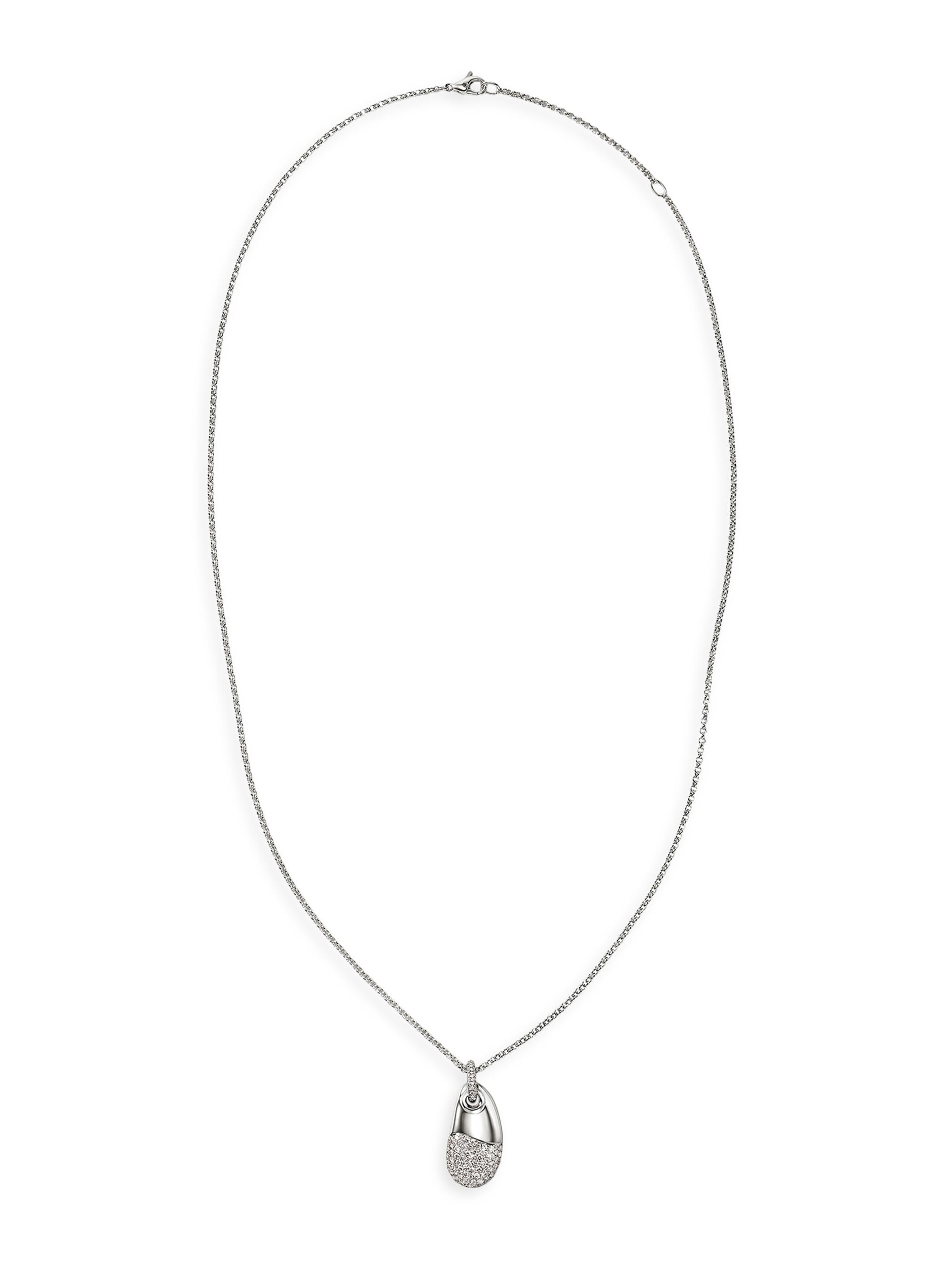 John Hardy Women's Pebble Sterling Silver & 1.17 TCW Diamond Pendant Necklace - Silver