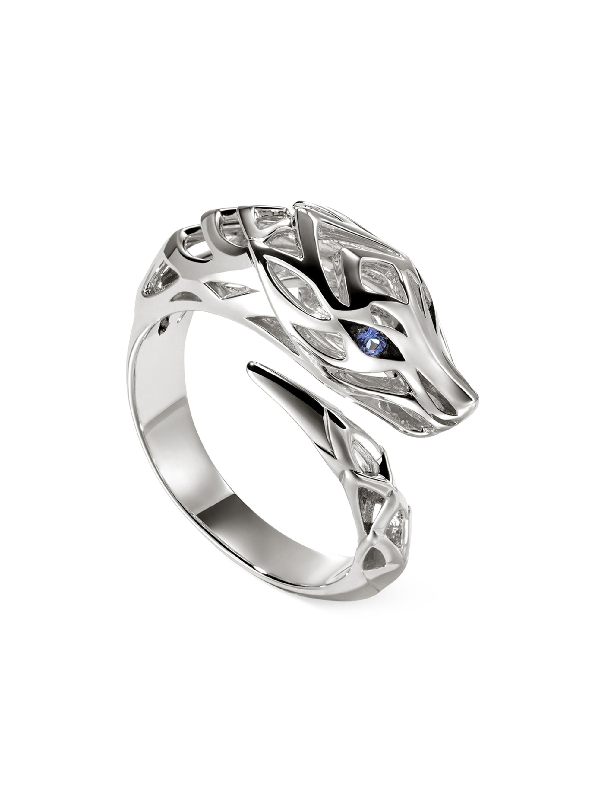 John Hardy Women's Naga Dragon Sterling Silver & Sapphire Ring - Silver