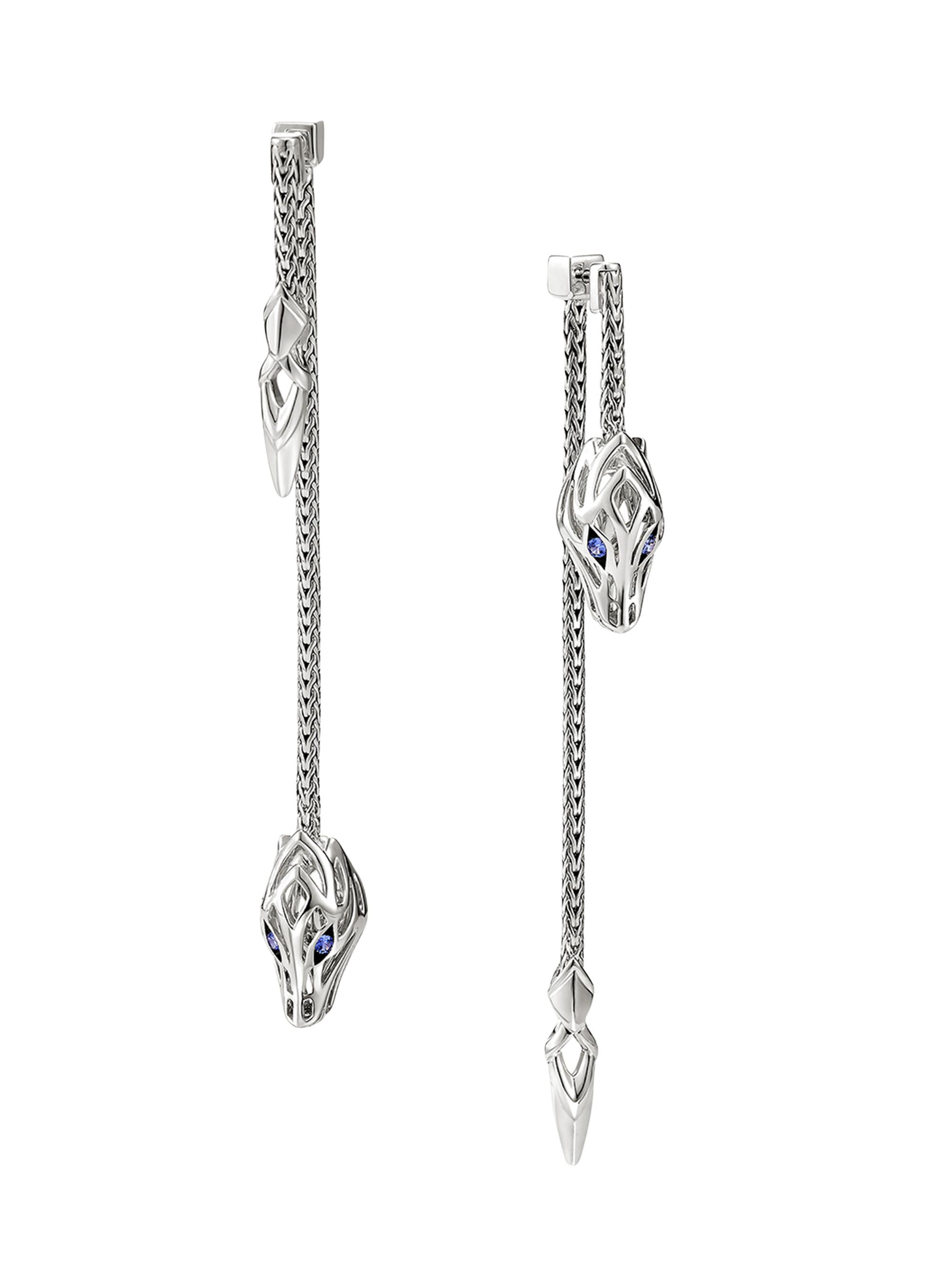 John Hardy Women's Naga Dragon Sterling Silver & Blue Sapphire Asymmetric Drop Earrings - Silver