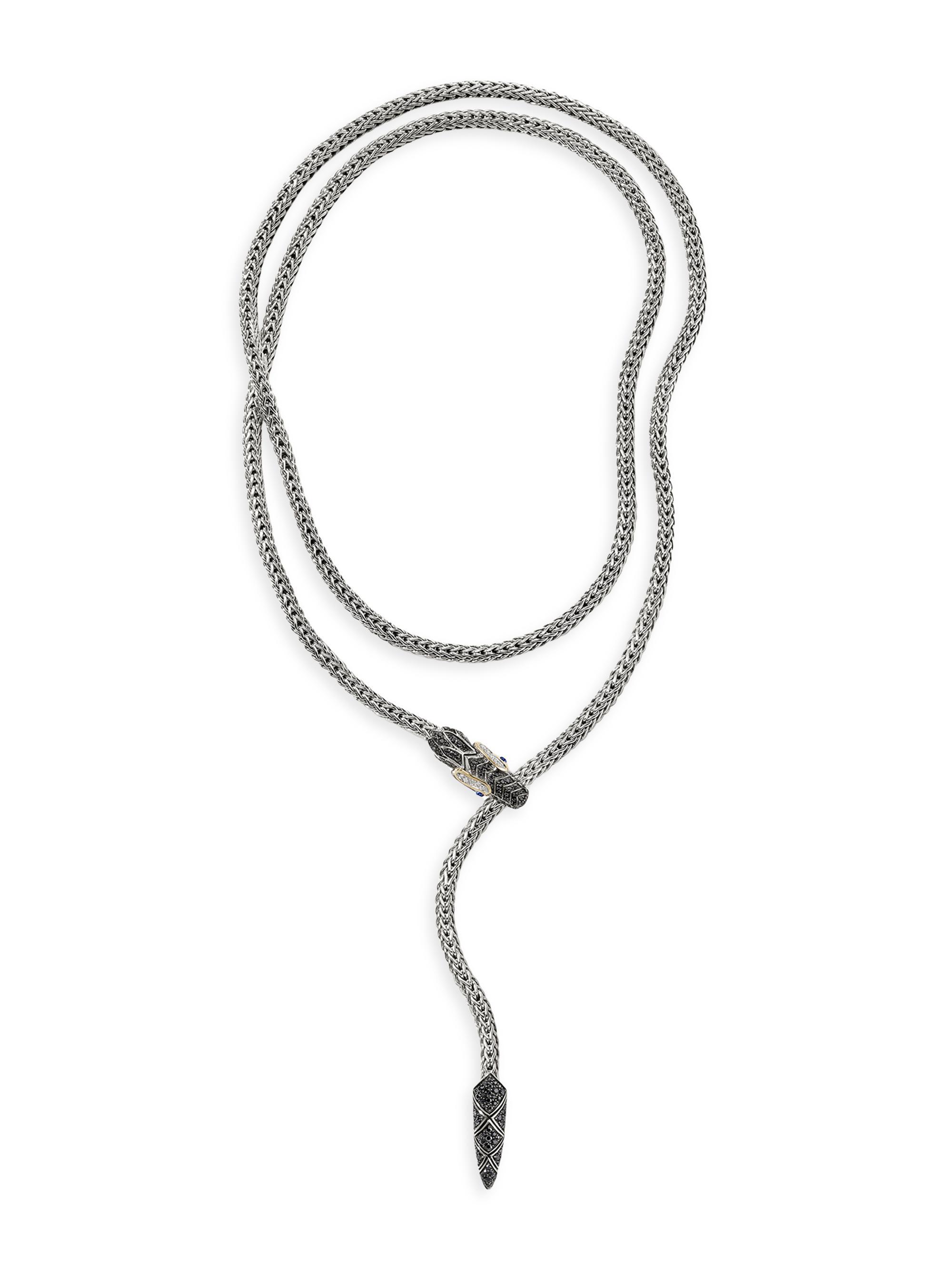 John Hardy Women's Naga Dragon Heritage Sterling Silver, 14K Yellow Gold & Multi-Gemstone Lariat Necklace - Silver