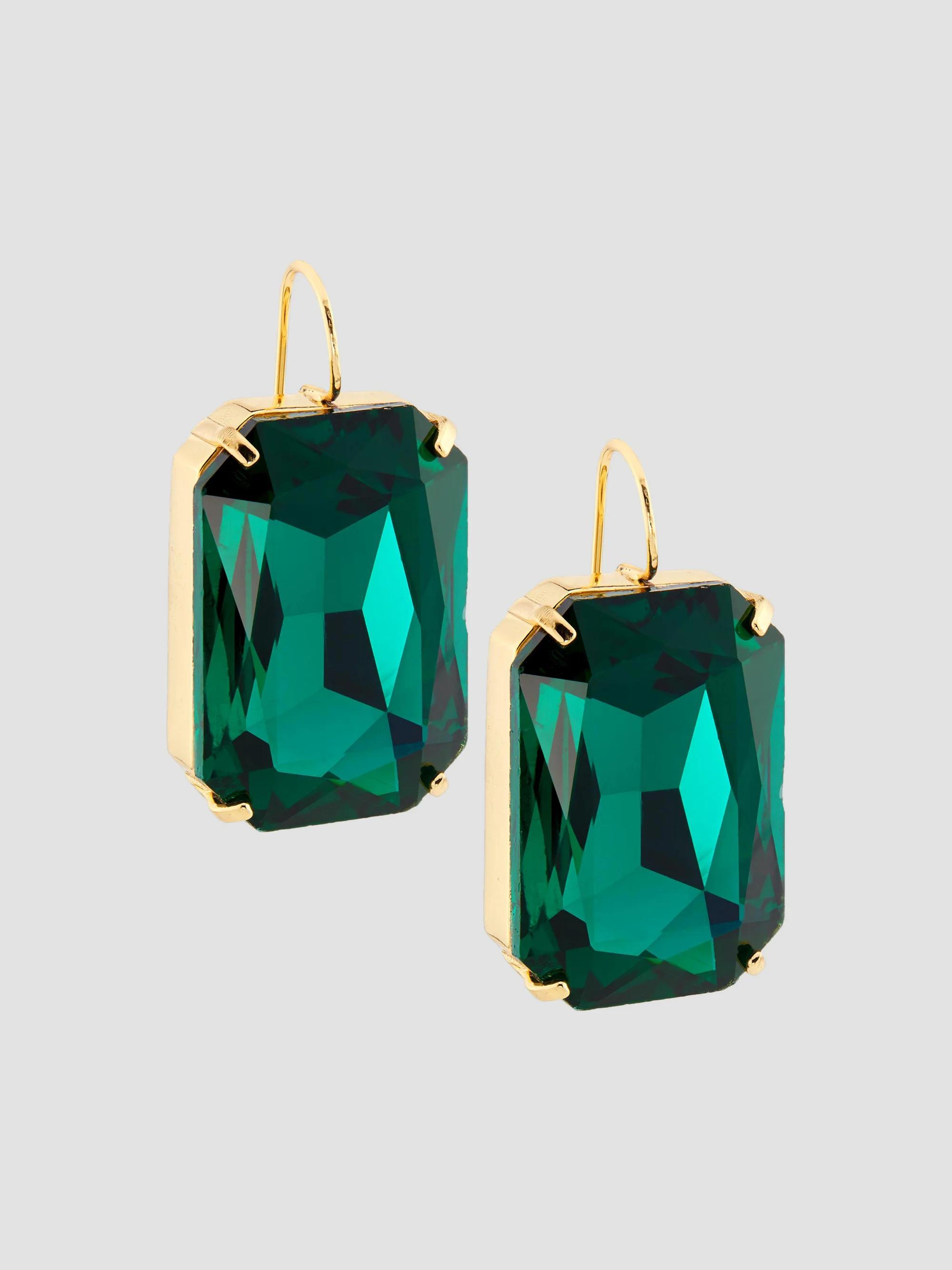 Kenneth Jay Lane Women's 14K-Gold-Plated & Glass Crystal Drop Earrings - Emerald