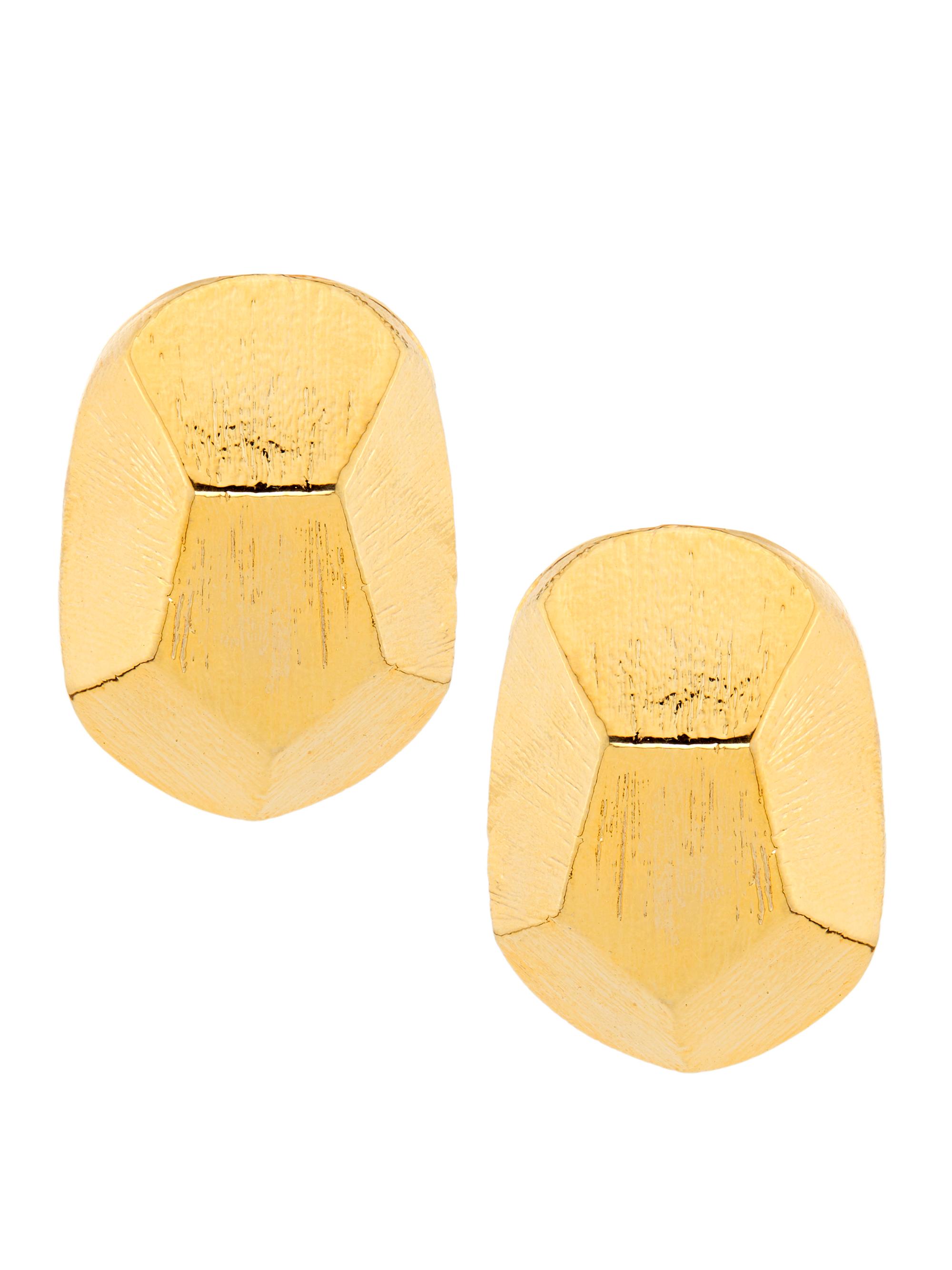 Kenneth Jay Lane Women's 22K-Gold-Plated Nugget Clip-On Earrings - Gold