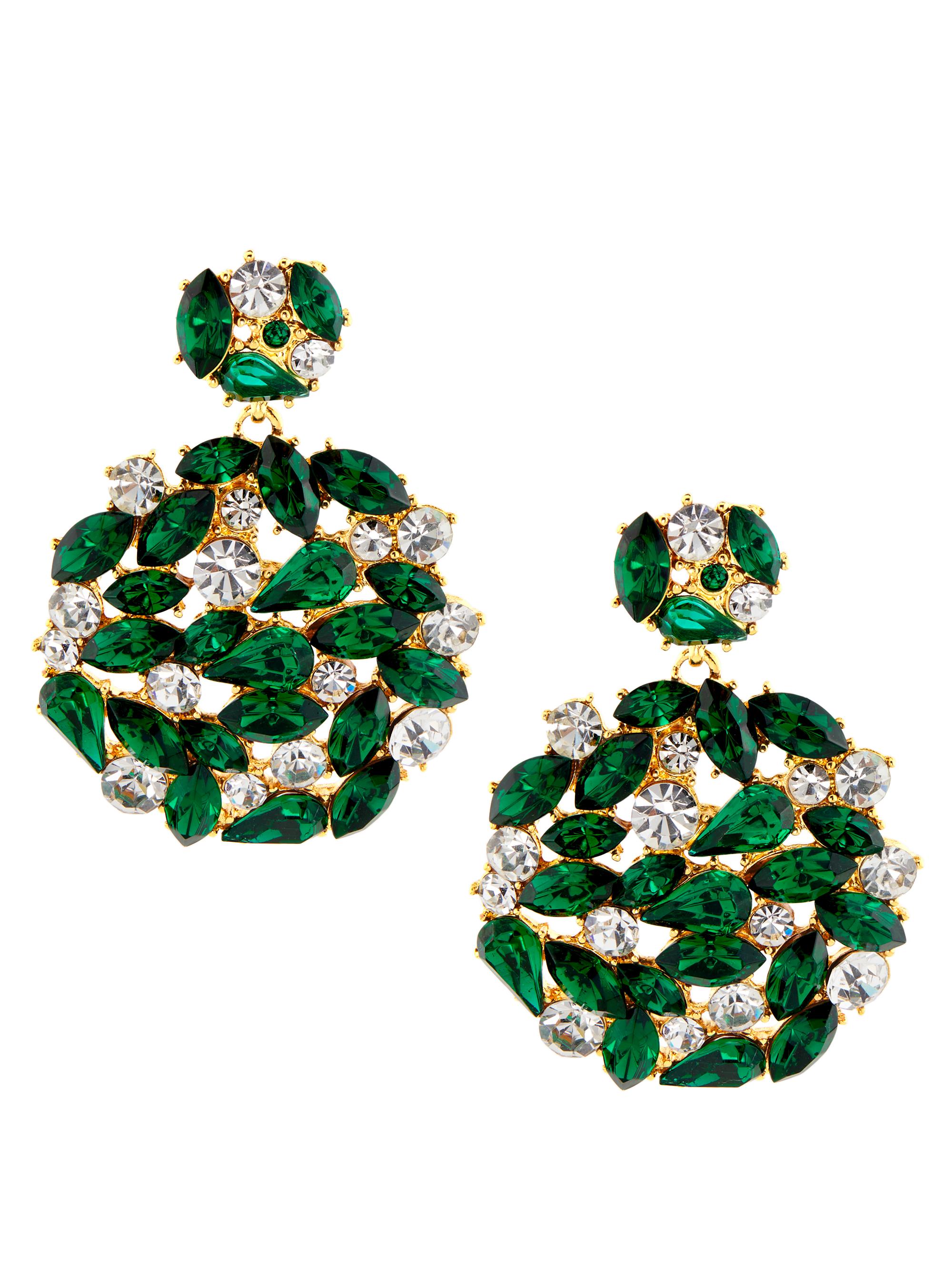 Kenneth Jay Lane Women's Goldtone & Glass Crystal Drop Earrings - Emerald