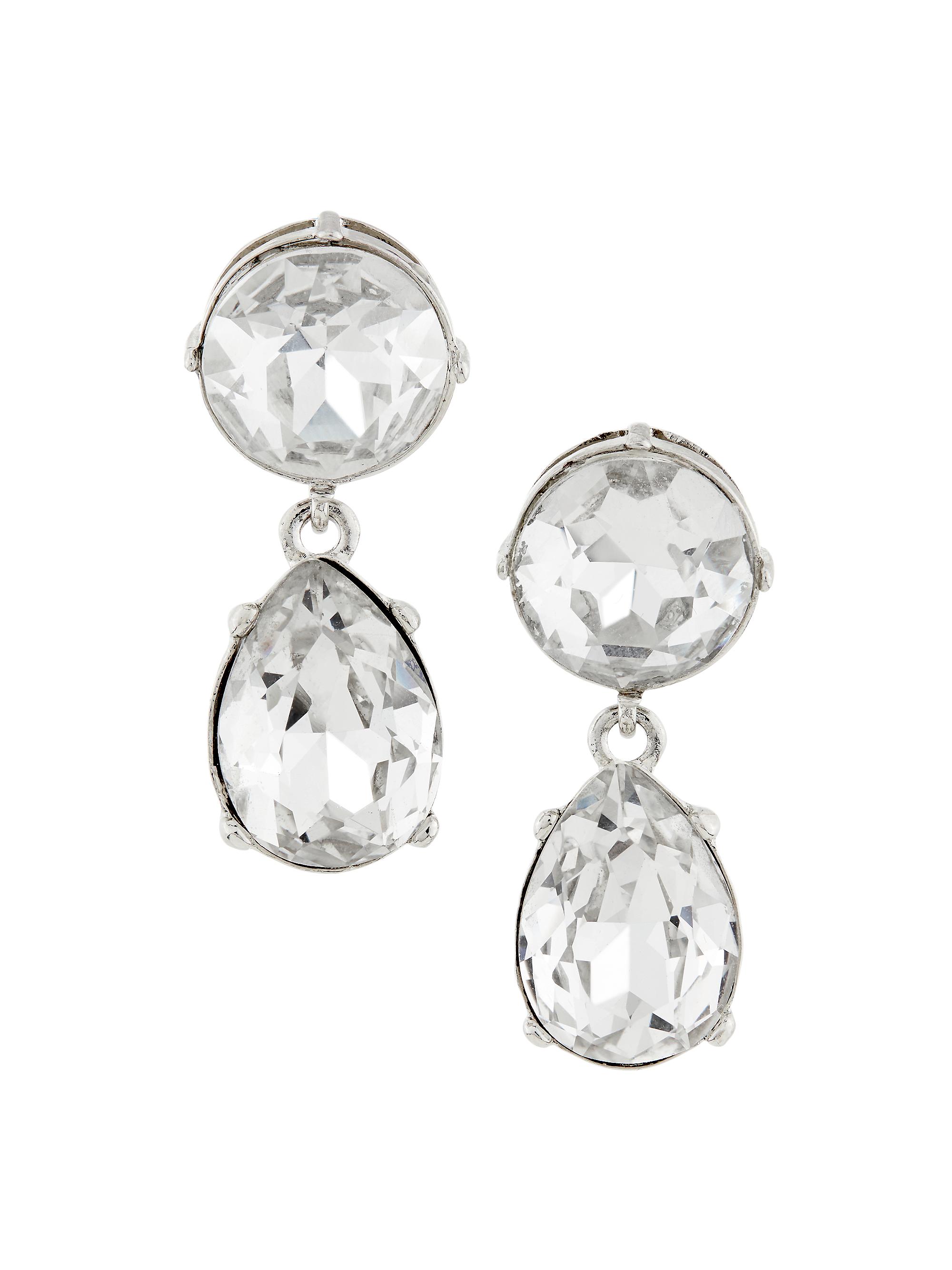 Kenneth Jay Lane Women's Rhodium-Plated & Glass Crystal Drop Earrings - Crystal