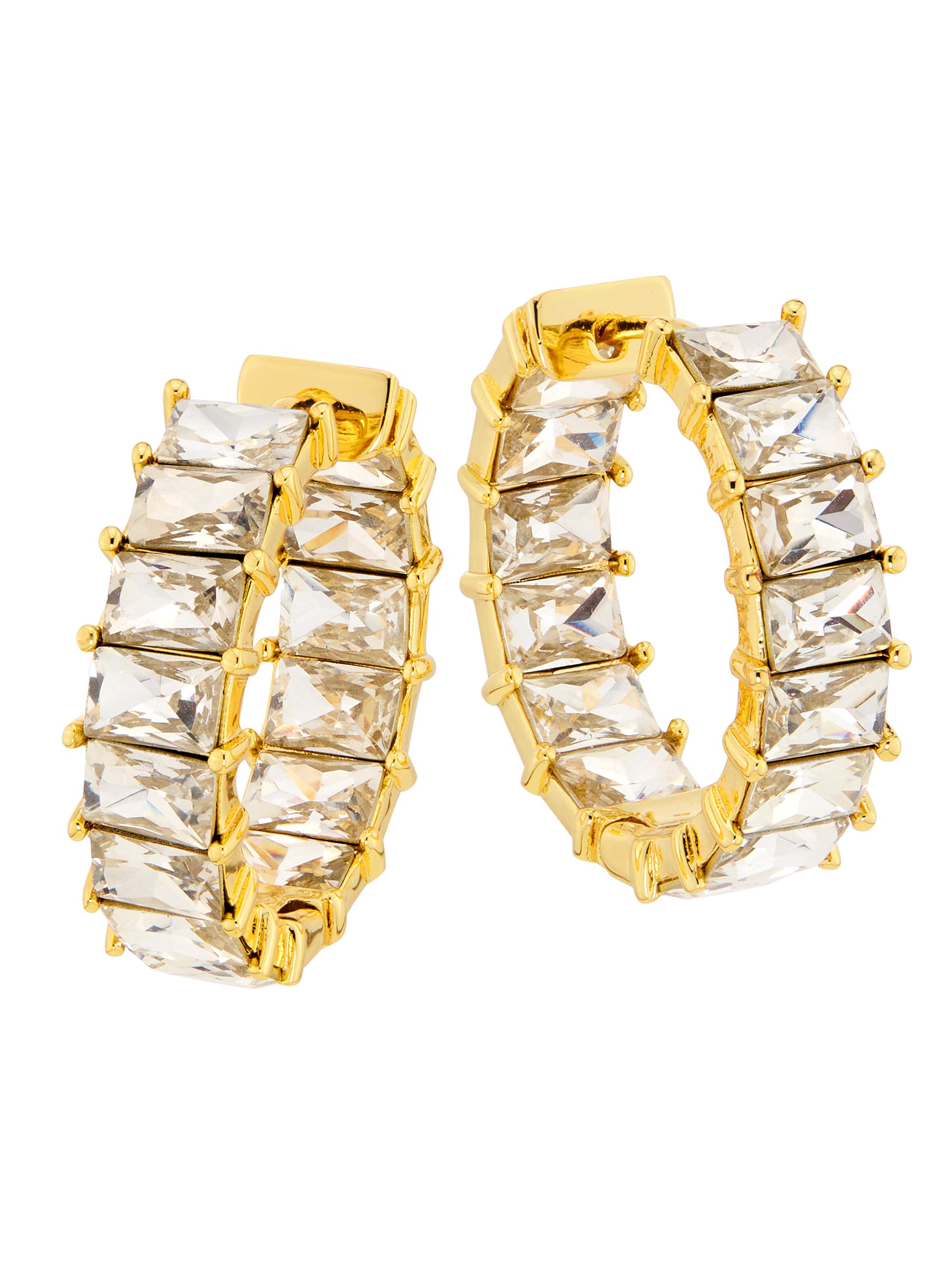 Kenneth Jay Lane Women's 14K-Gold-Plated & Glass Crystal Hoop Earrings - Gold