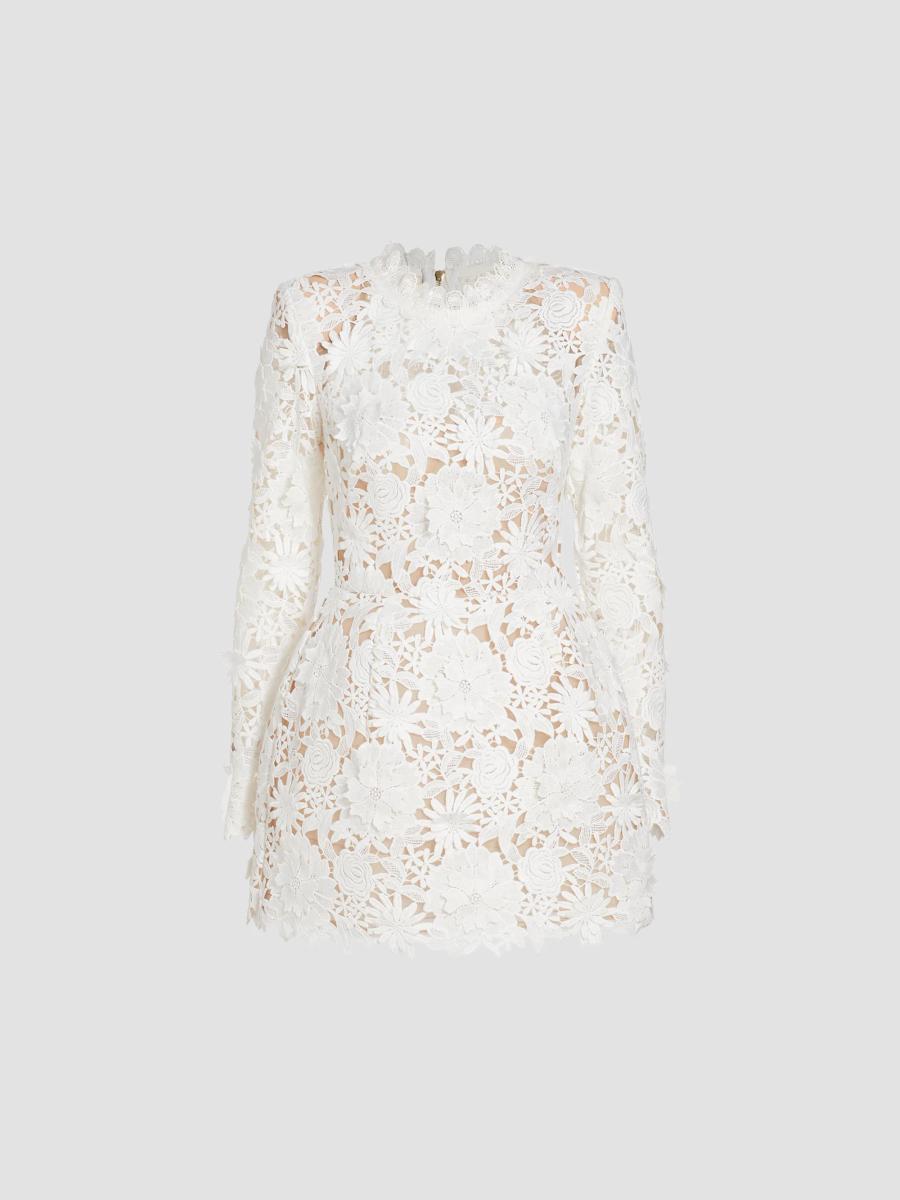 Bronx Banco Maia Lace Long-Sleeve Minidress | Saks Fifth Avenue