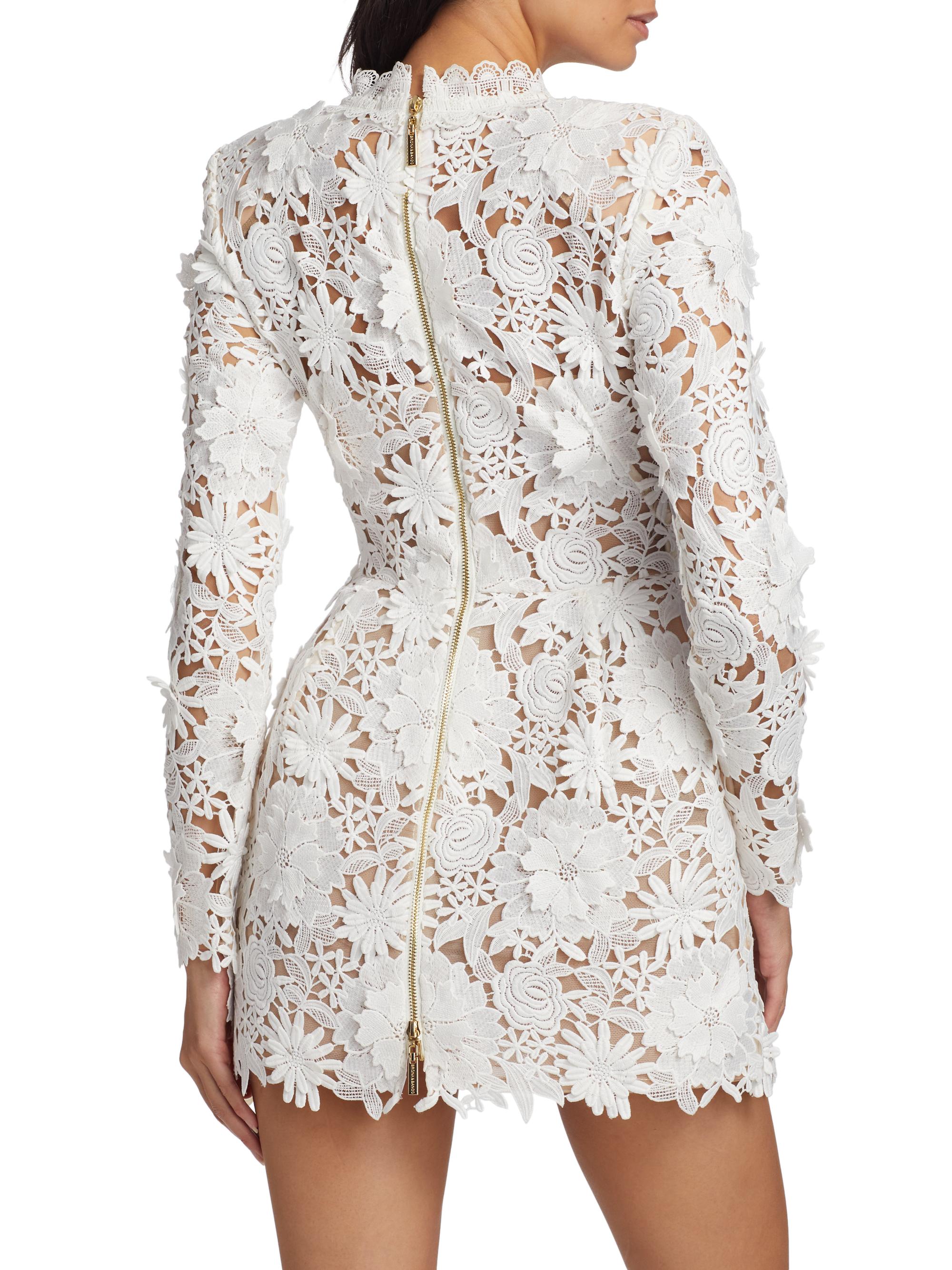 Bronx and Banco Maia Lace Long-Sleeve Minidress | Saks Fifth Avenue