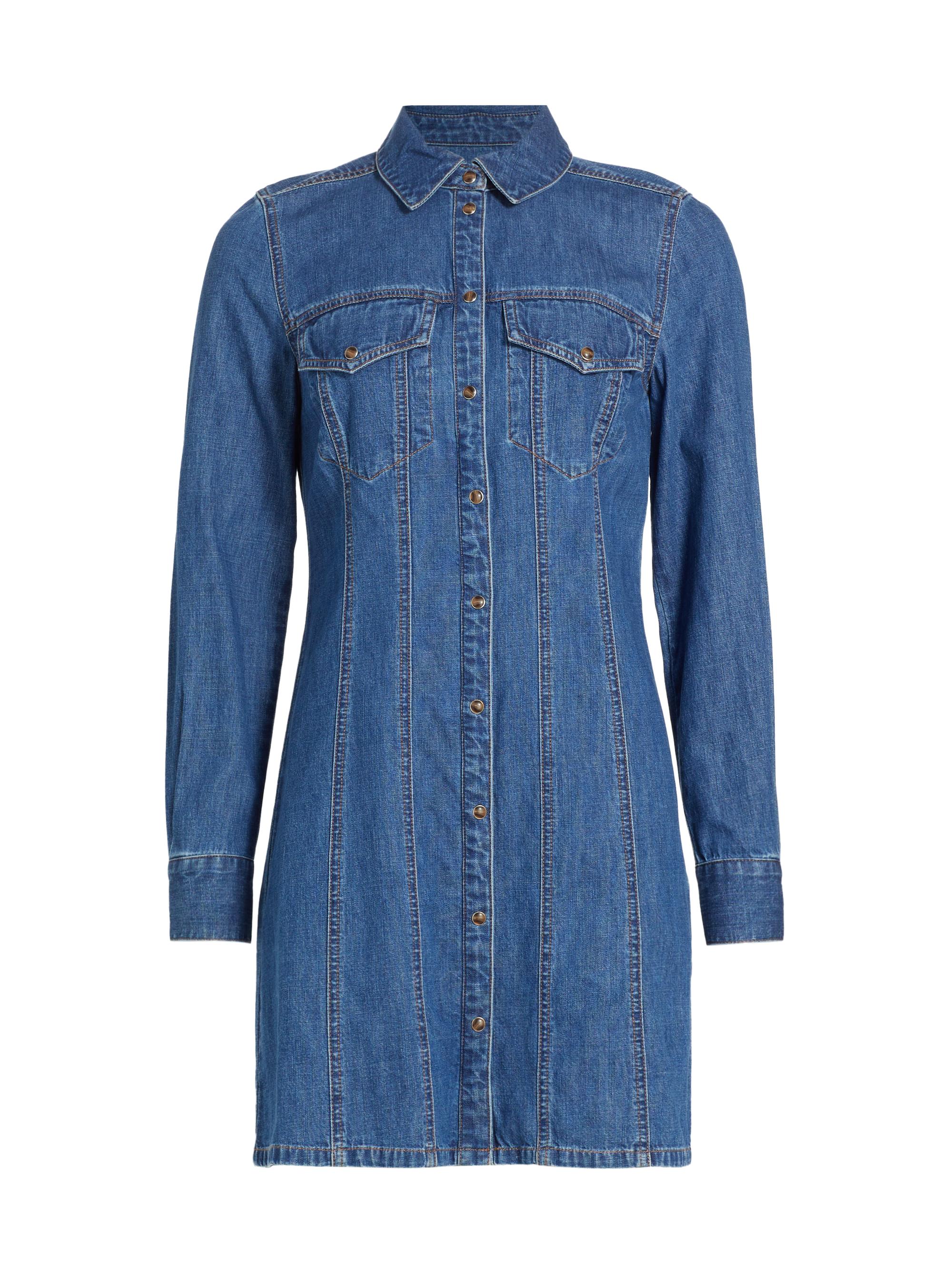 Veronica Beard Tami Denim Mini Shirtdress | Saks Fifth Avenue