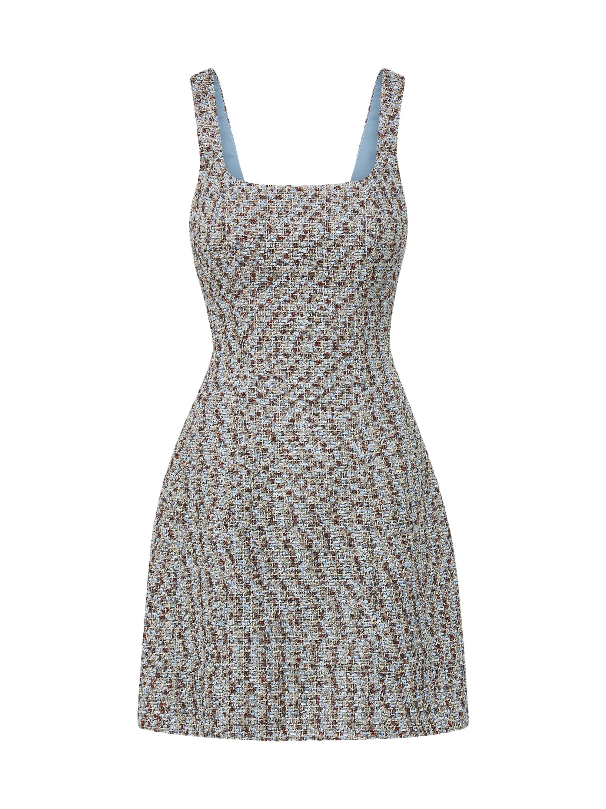 Veronica Beard Women's Delphine Tweed Sleeveless Minidress - Silver Multi