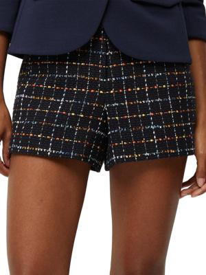 Cotton Blend Tweed Shorts