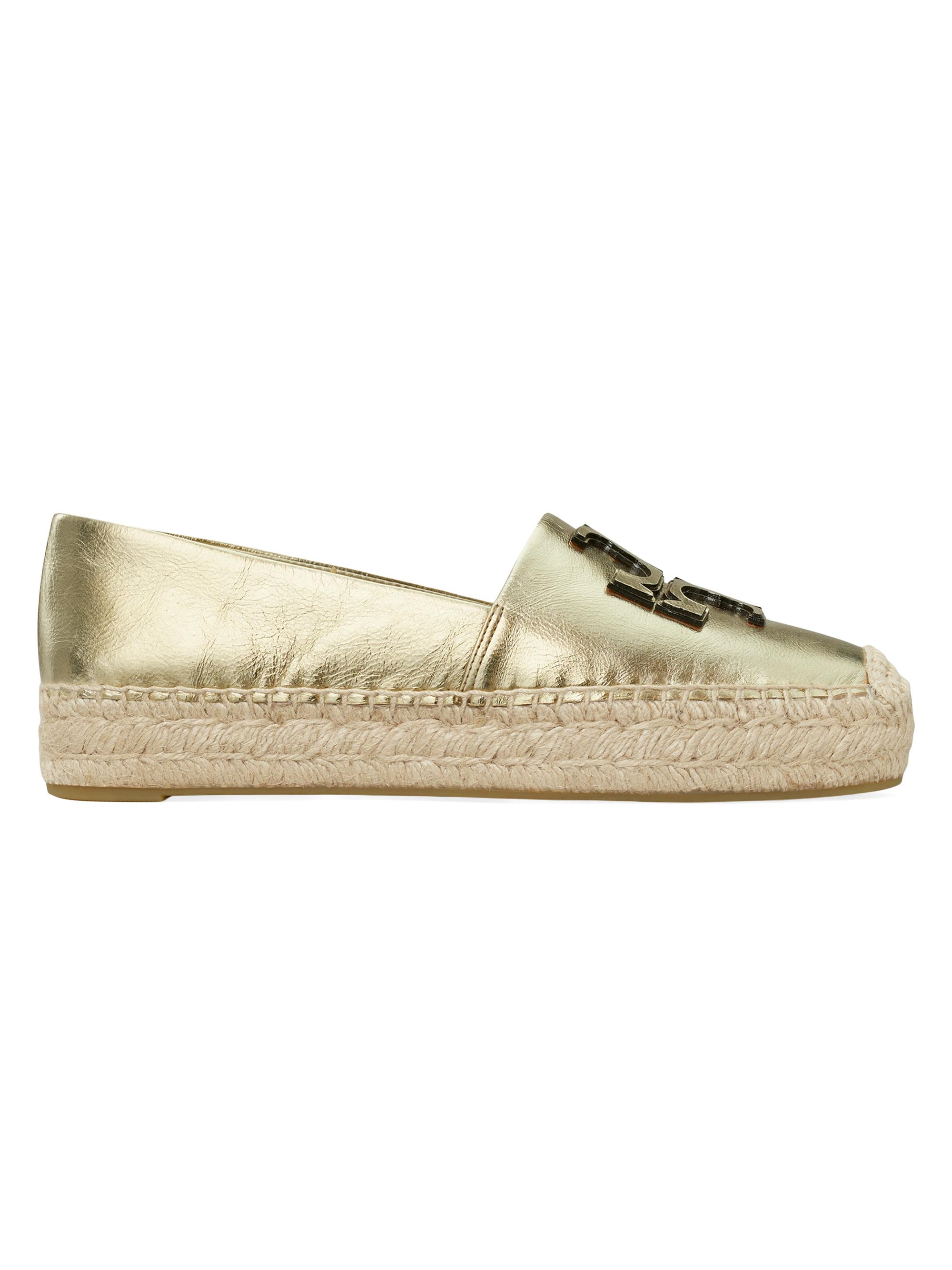 Tory Burch Ines Metallic Leather Platform Espadrilles | Saks Fifth
