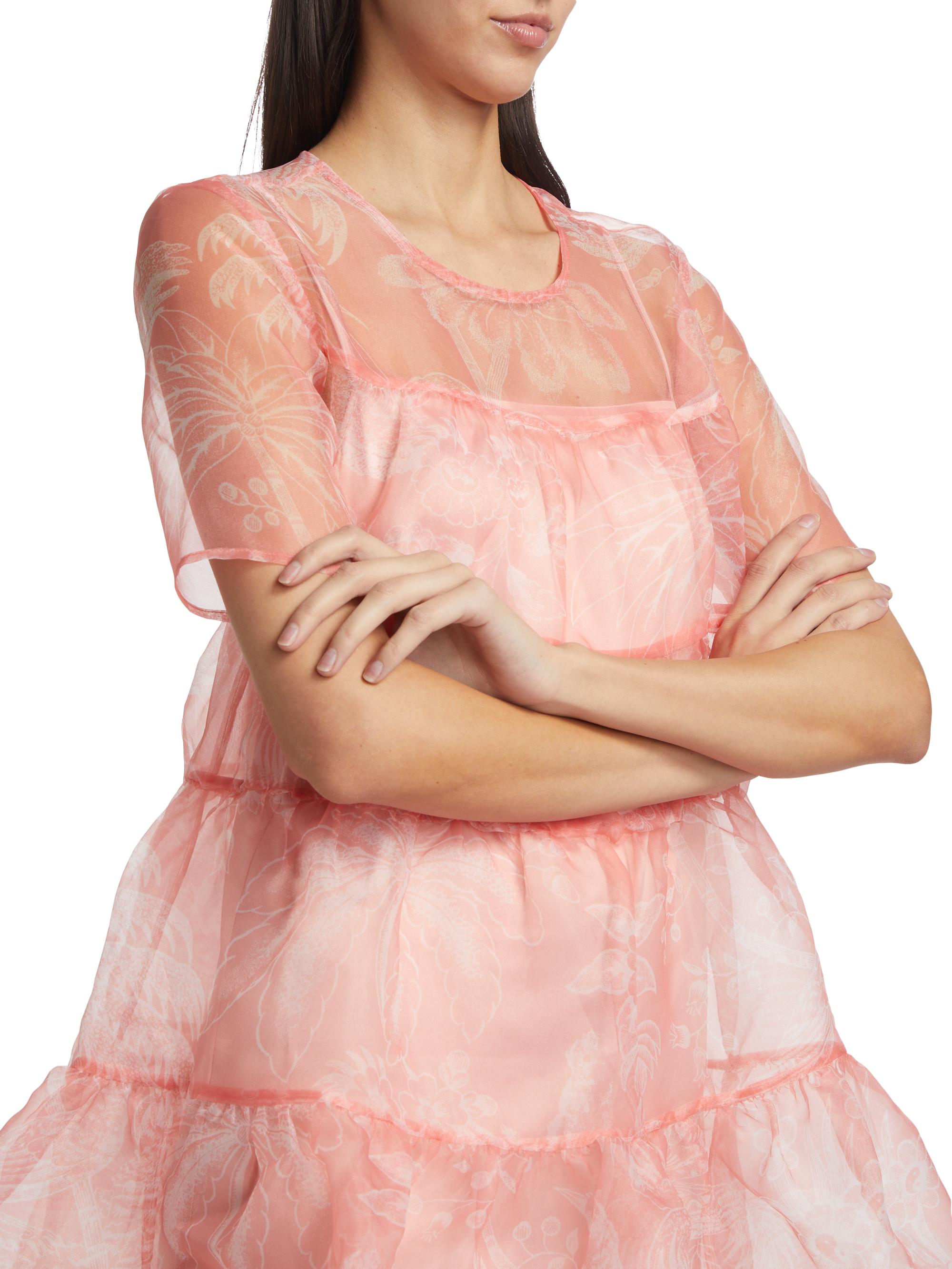 Staud Women's Mini Hyacinth Babydoll Dress - Cherry Blossom Ivory Toile - Size Medium
