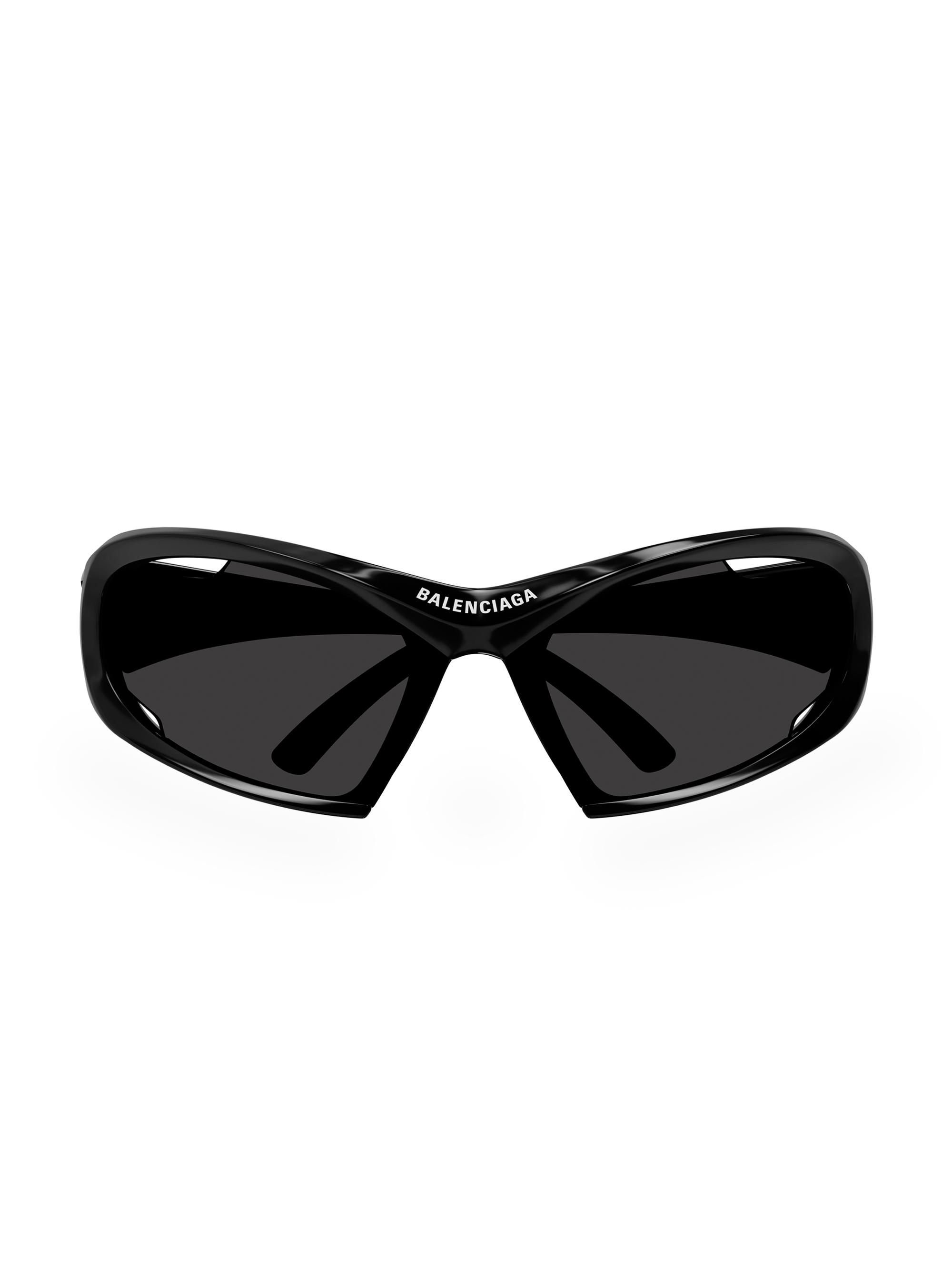 Balenciaga Men's Dynamo 78MM Geometric Sunglasses - Black Dark Grey