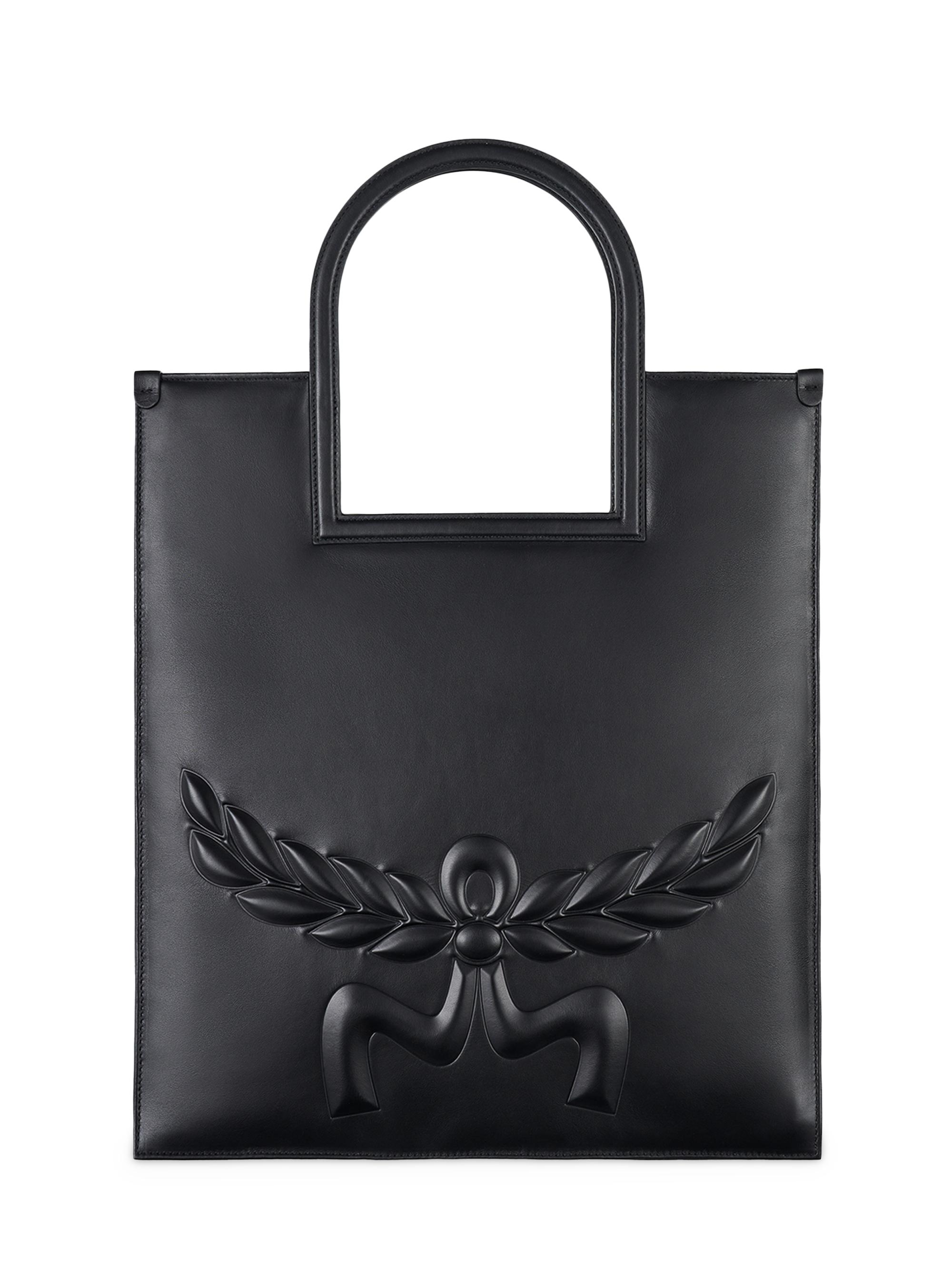 MCM Women's Aren  Embossed Leather Tote Bag - Black