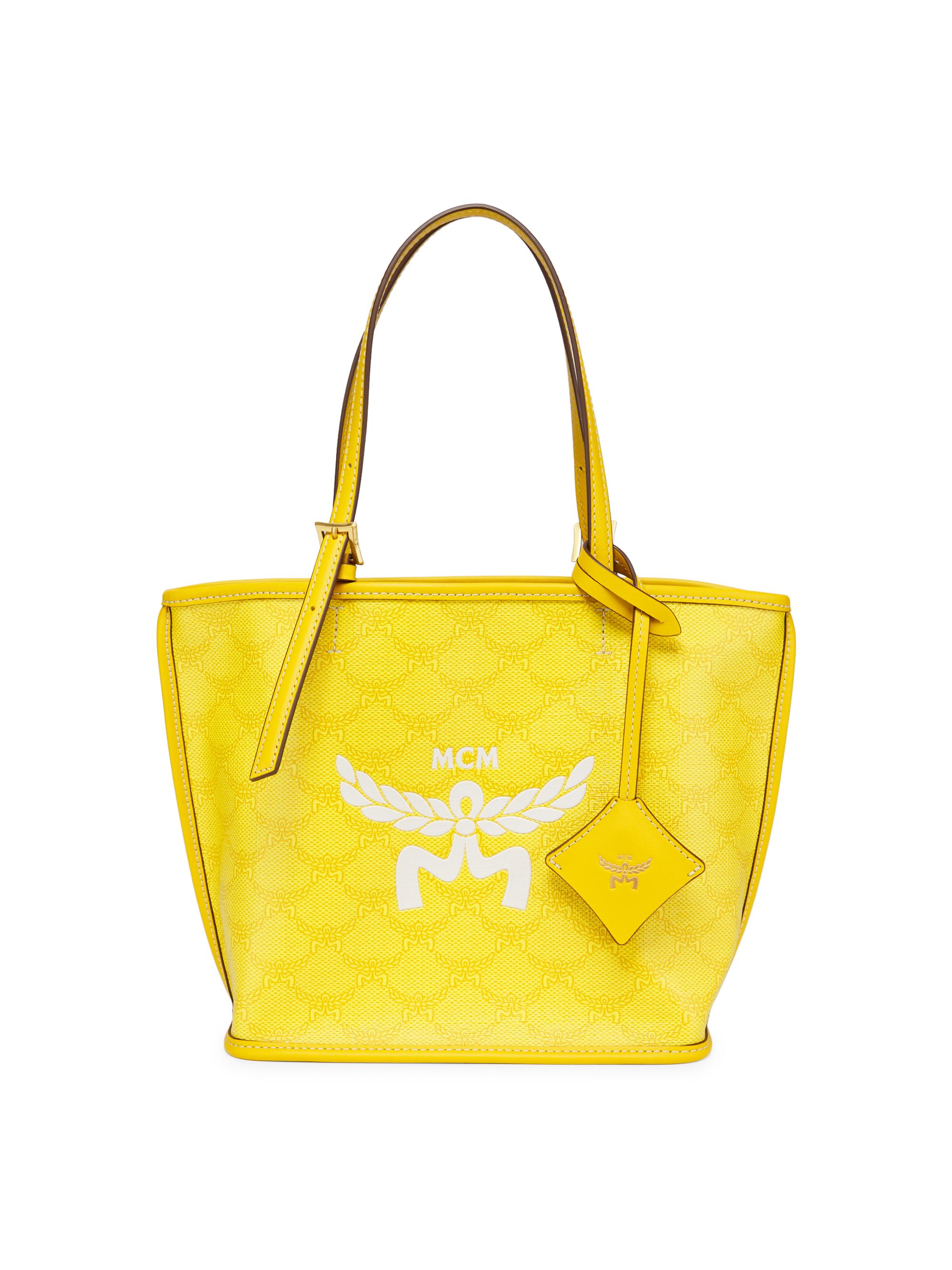 MCM Women's Himmel Mini Lauretos Shopper Tote Bag - Lemon Gold