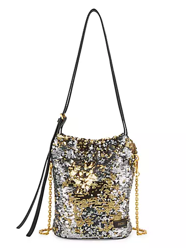 Himmel Sequin-Embellished Drawstring Bag