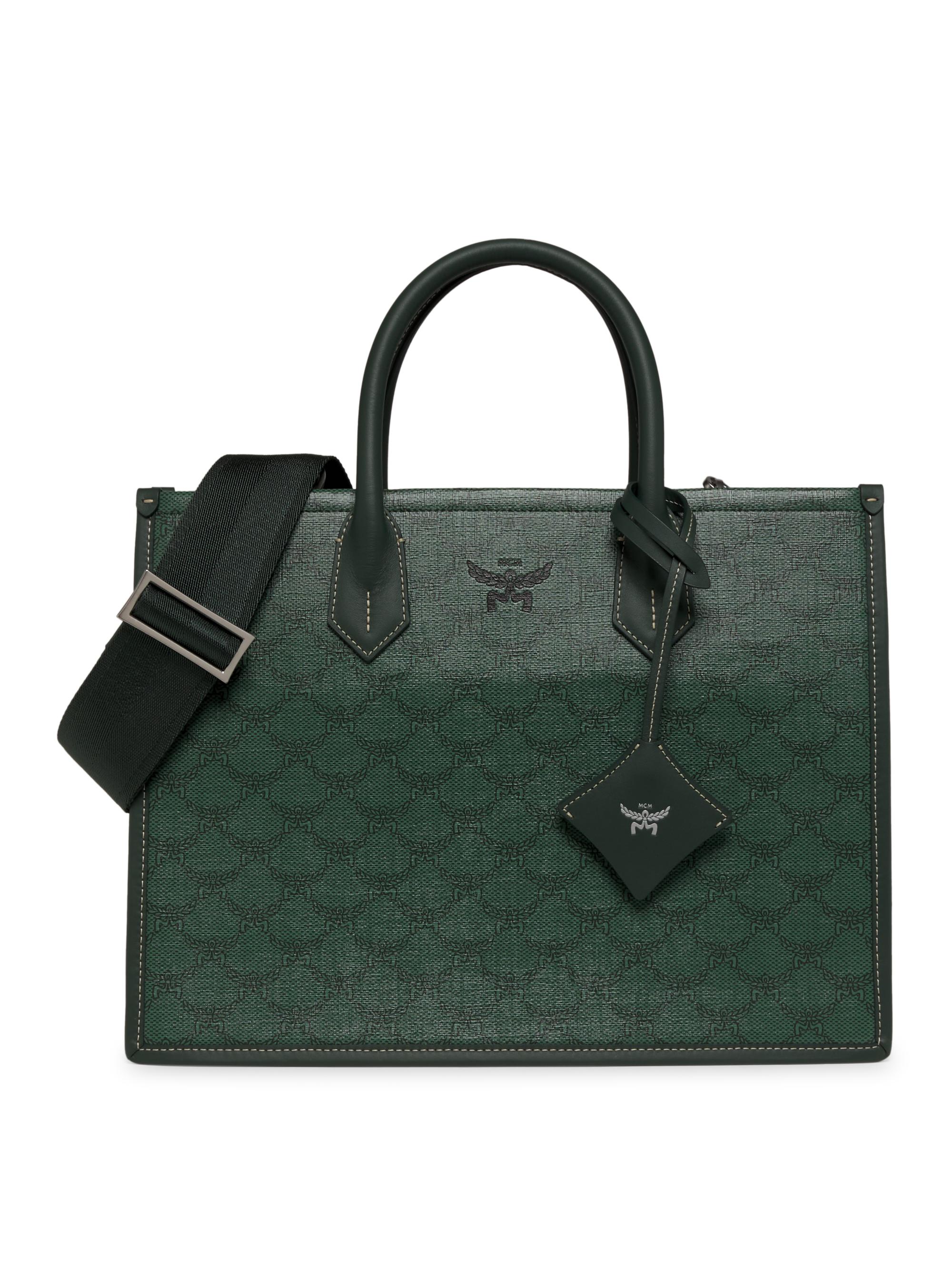 MCM Women's  Himmel Lauretos Tote Bag - Forest Green