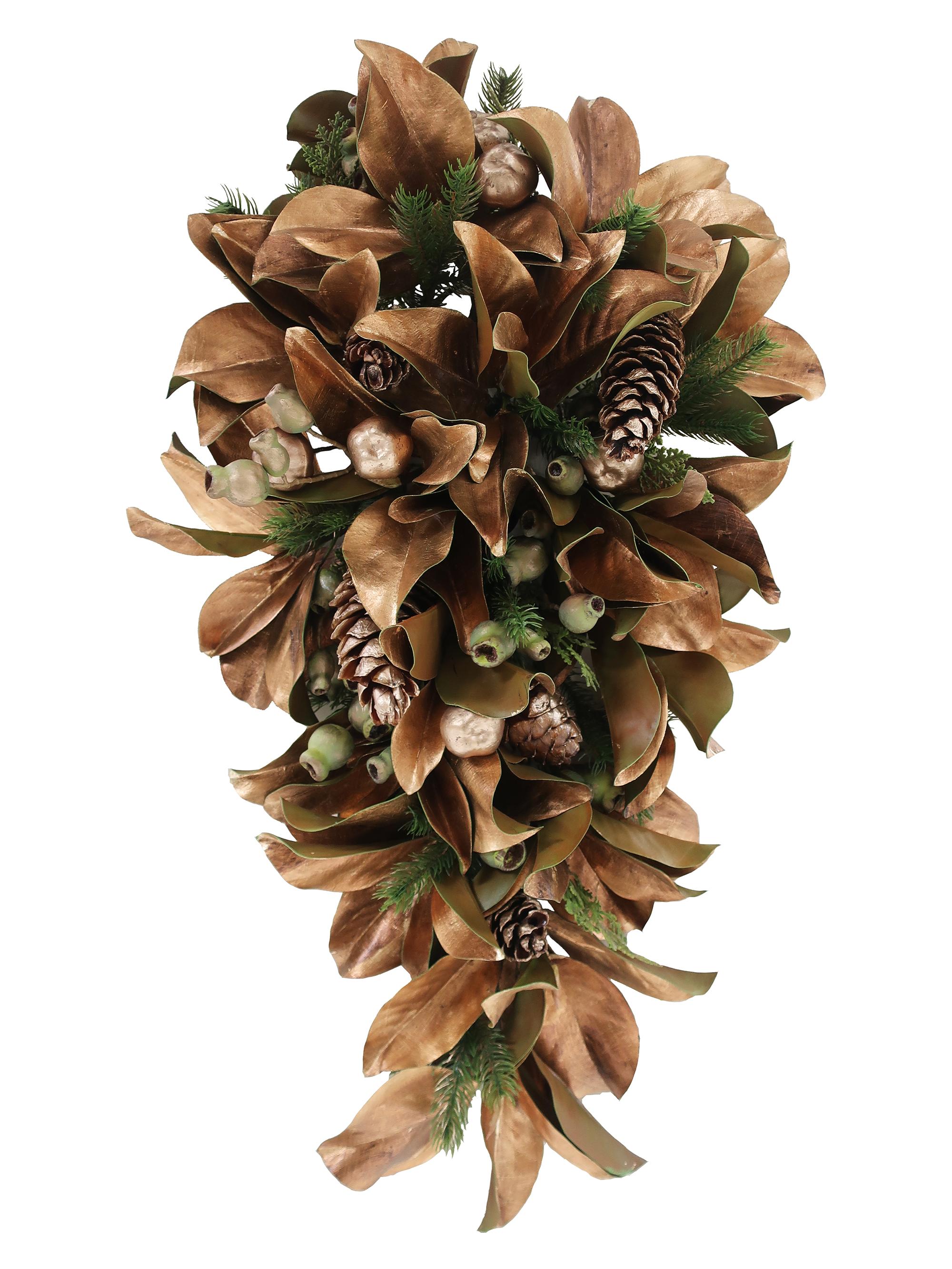 Winward Home Magnolia Mix Deluxe Faux Leaf Foliage - Gold Green