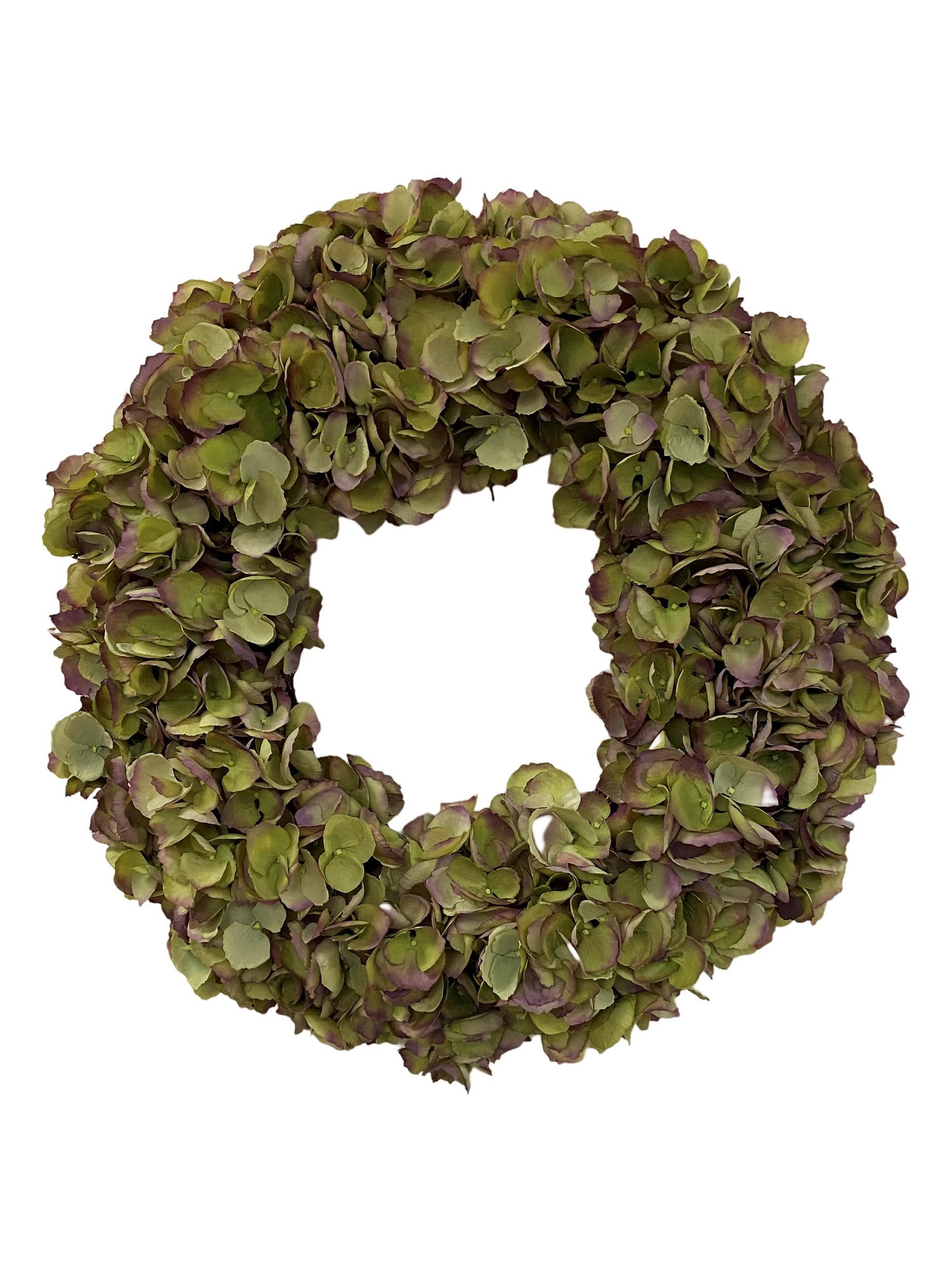 Winward Home Hydrangea Faux Wreath - Green Purple