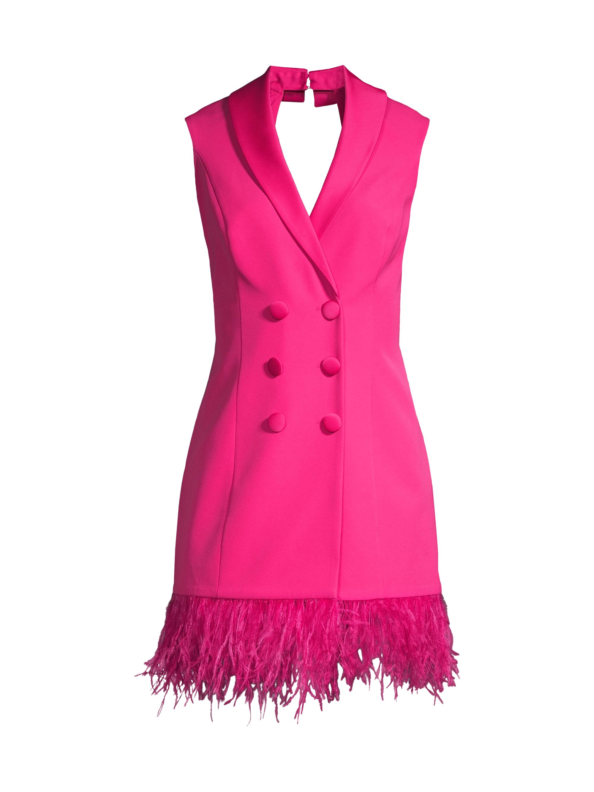 Liv Foster Women's Feathered Stretch Crepe Blazer Dress - Hot Pink