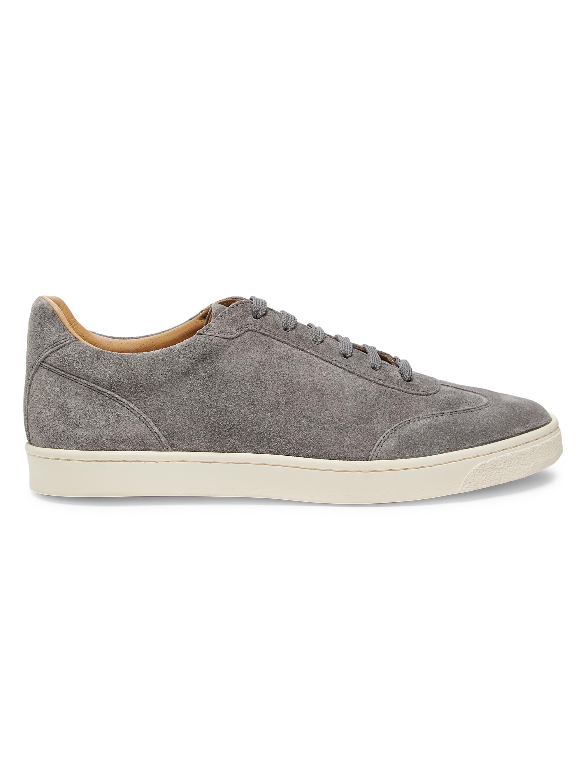 Brunello Cucinelli Men's Suede Lace-Up Sneakers - Dark Grey