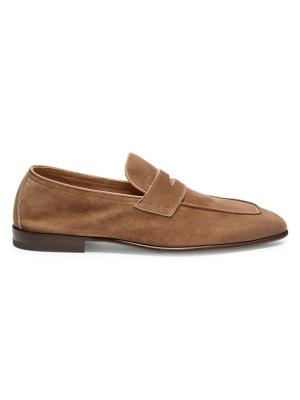 Brunello Cucinelli suede penny loafers - Blue