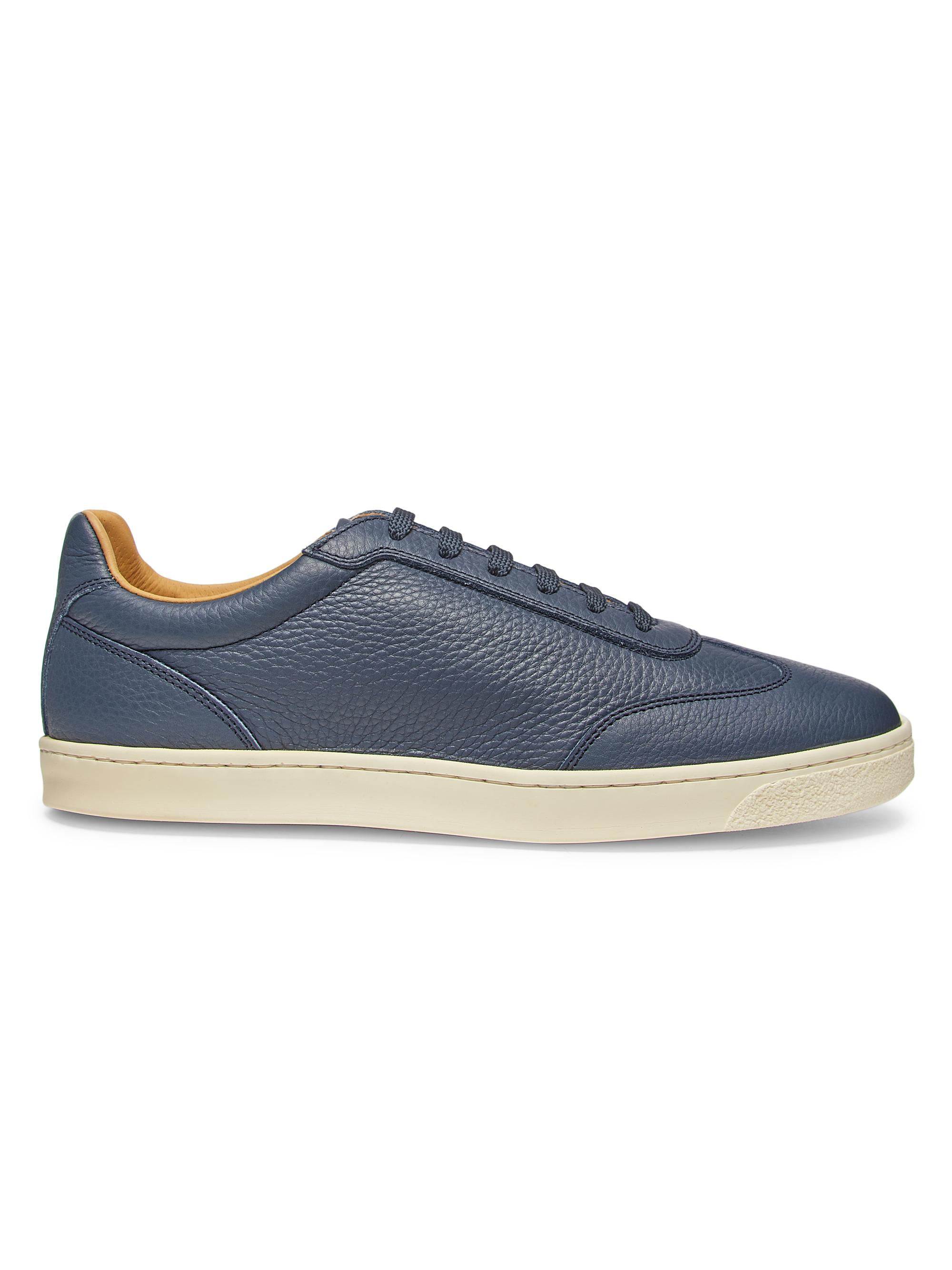 Brunello Cucinelli Men's Leather Lace-Up Sneakers - Denim