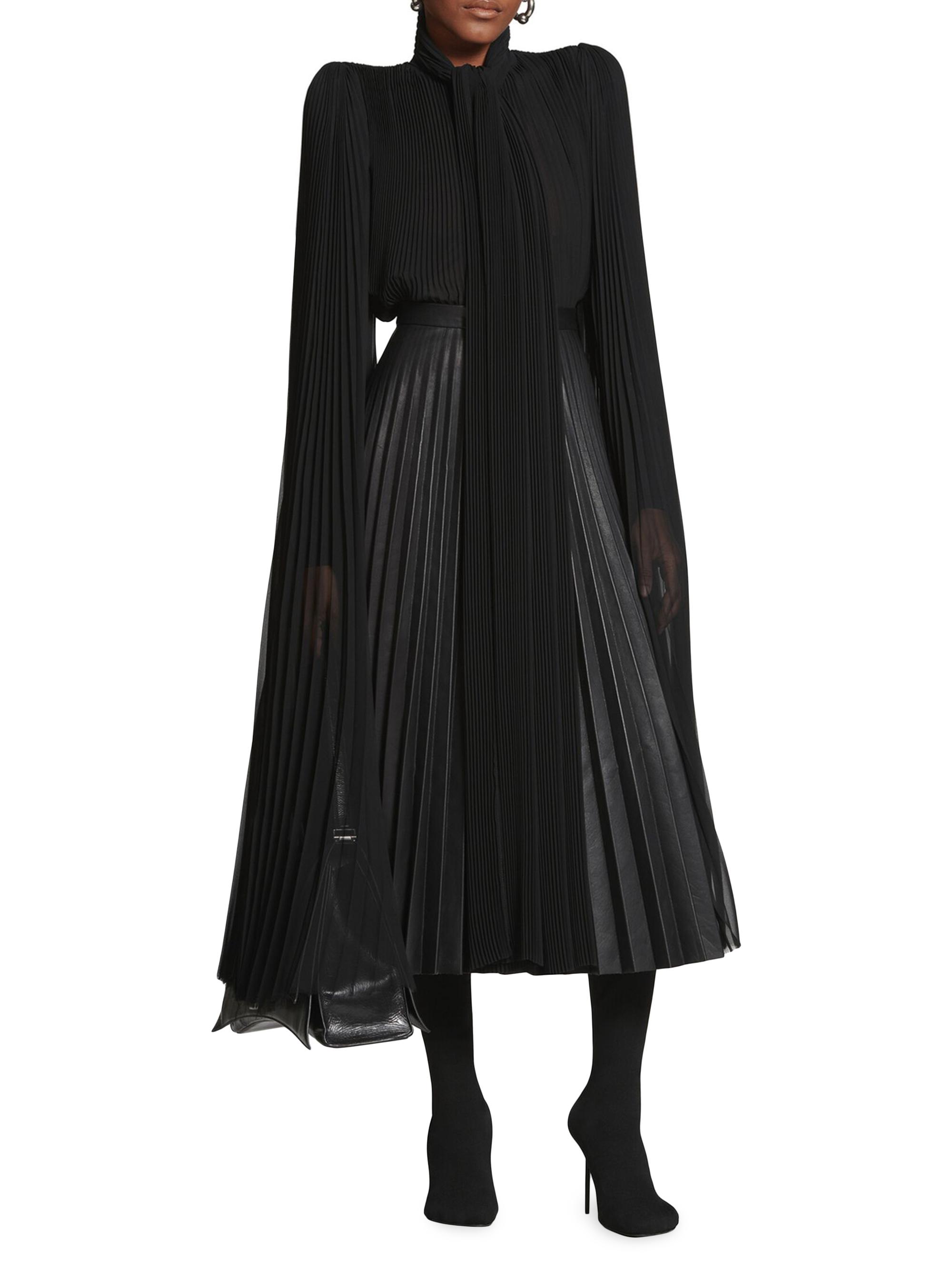 Balenciaga Scarf Pleated Blouse | Saks Fifth Avenue