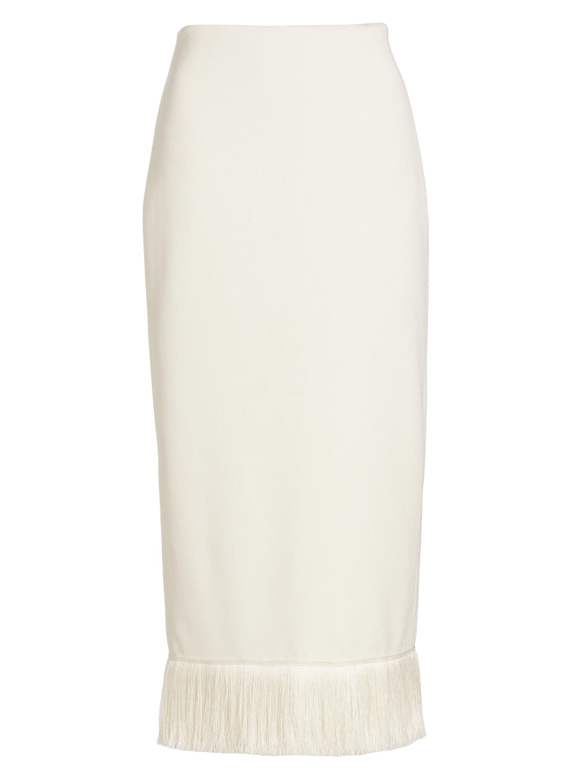 PatBO Women's Knit Fringe-Hem Midi-Skirt -