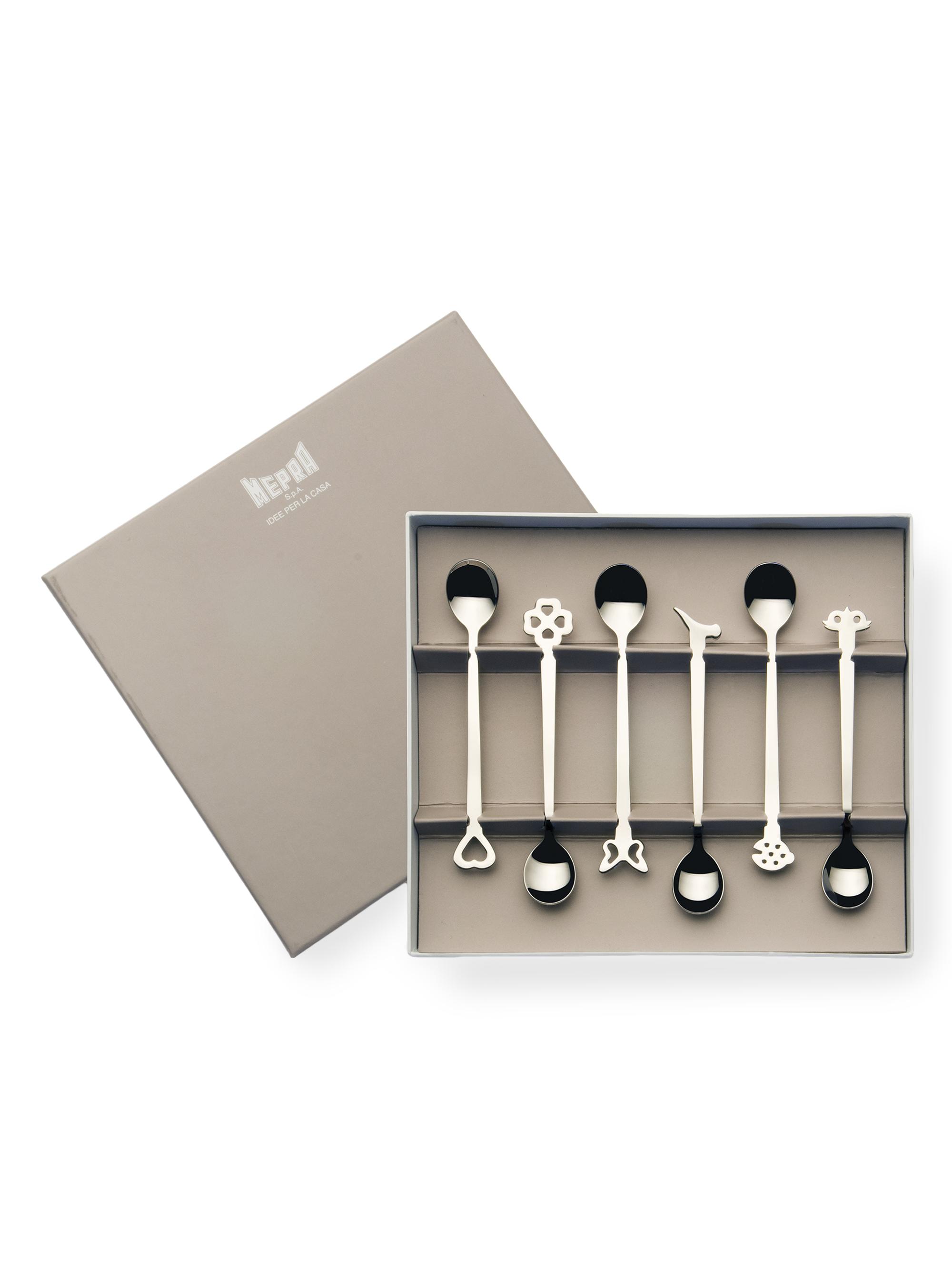 Mepra Evento 6-Piece Moka Spoons Gift Set - Silver